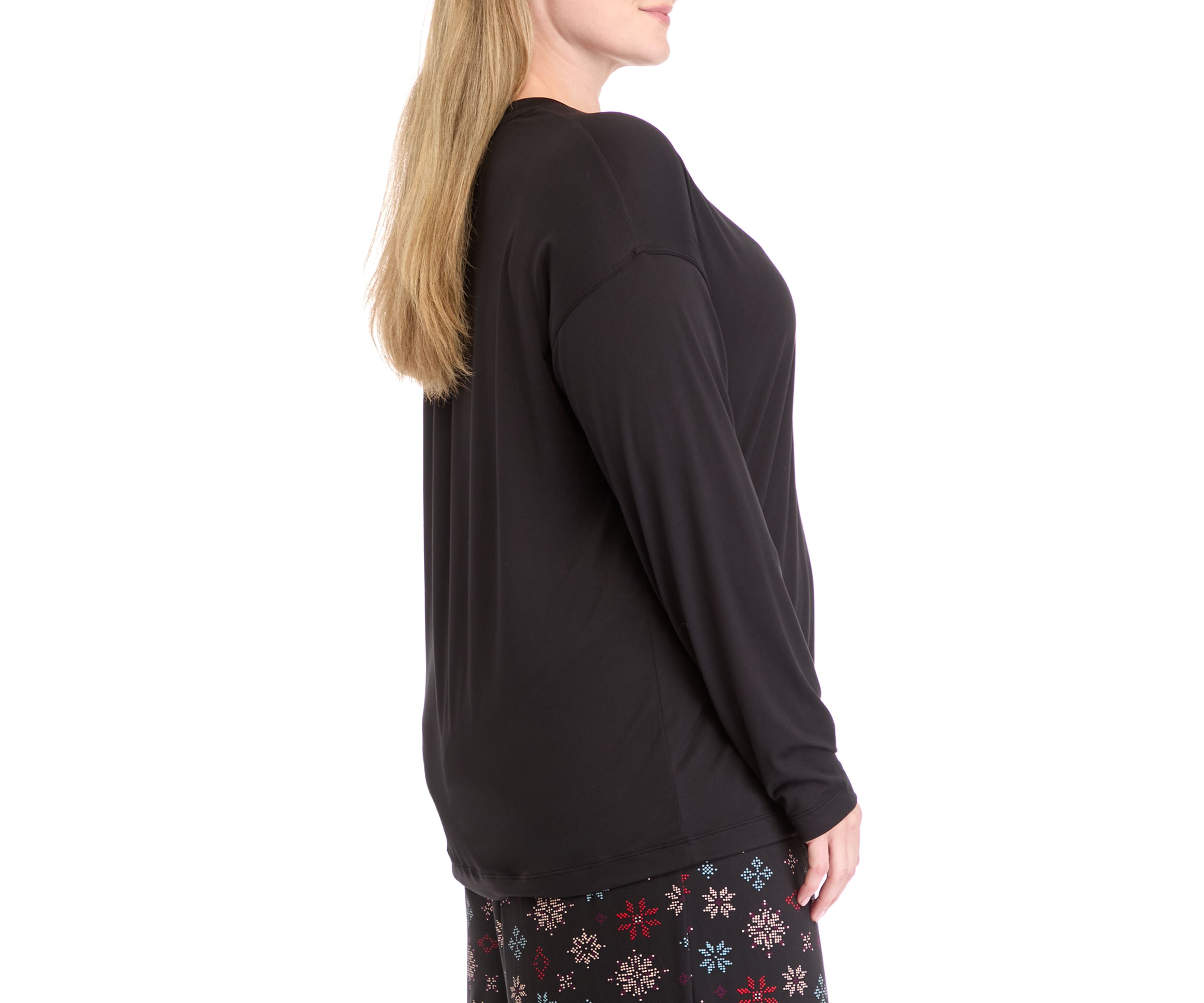 Plus Size Luxe Crew Neck Loungewear Top