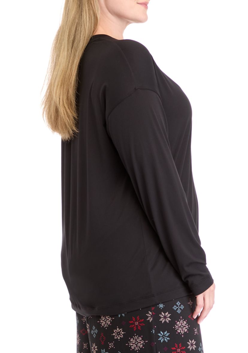Plus Size Luxe Crew Neck Loungewear Top