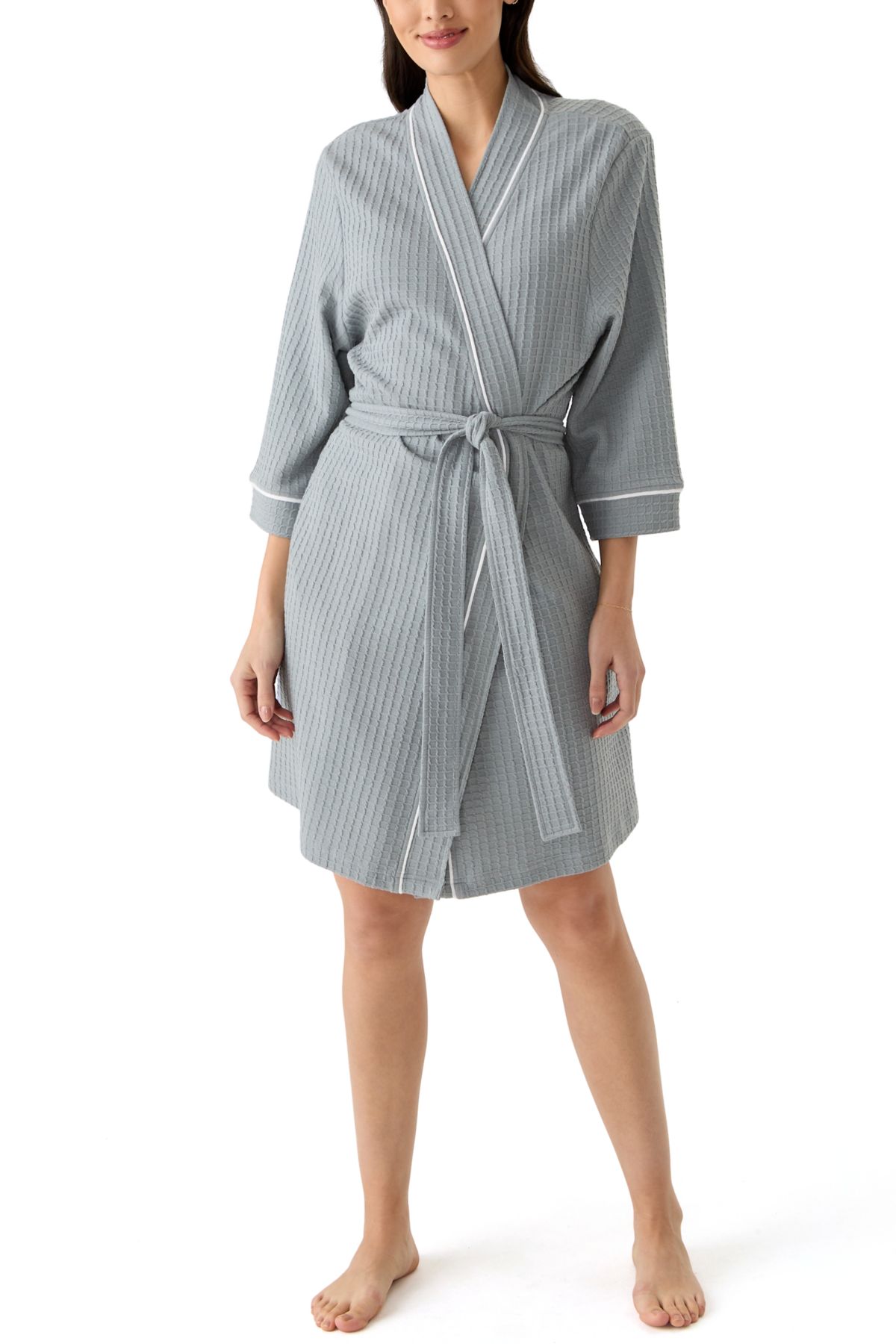 Waffle Knit Wrap Robe