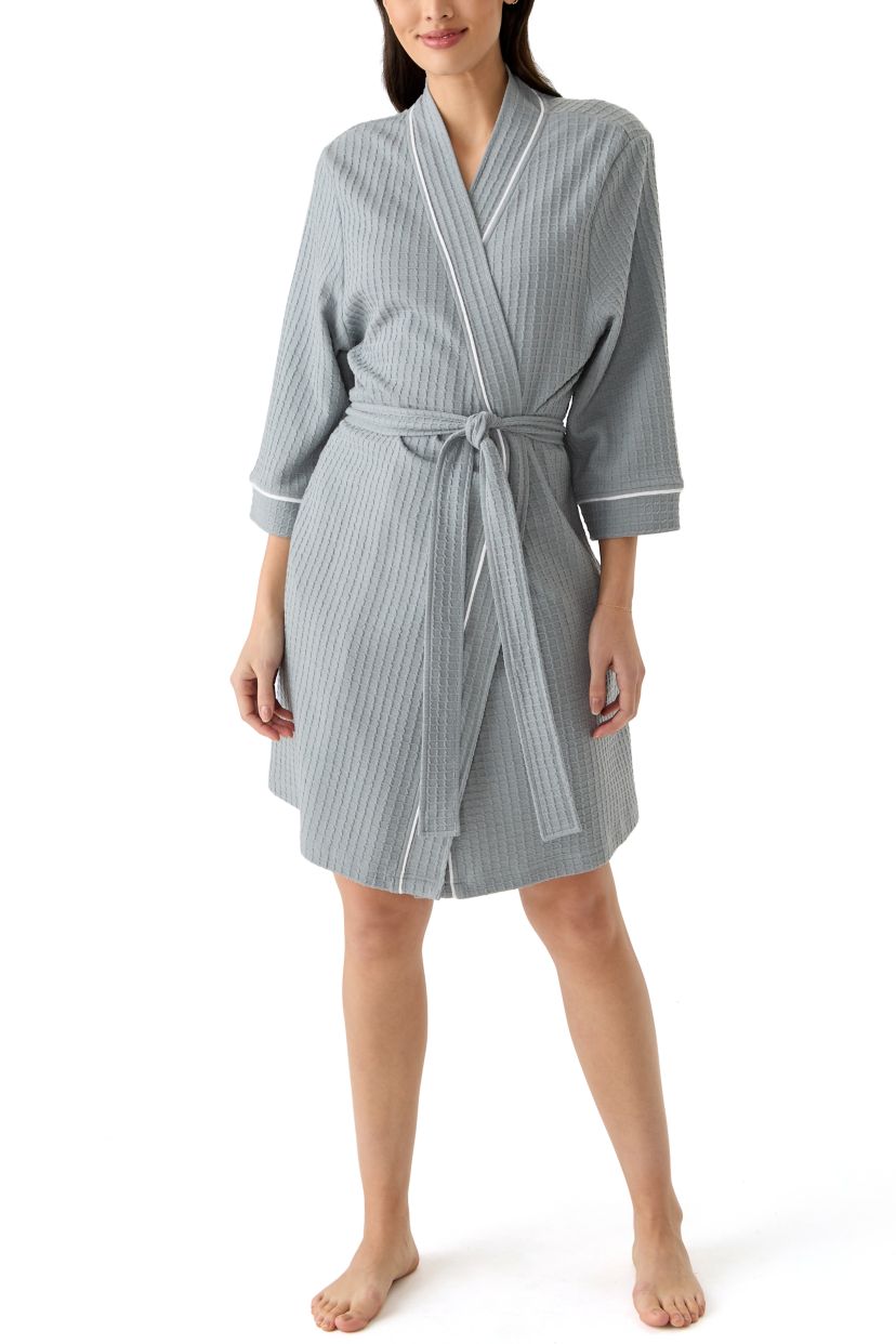 Waffle Knit Wrap Robe