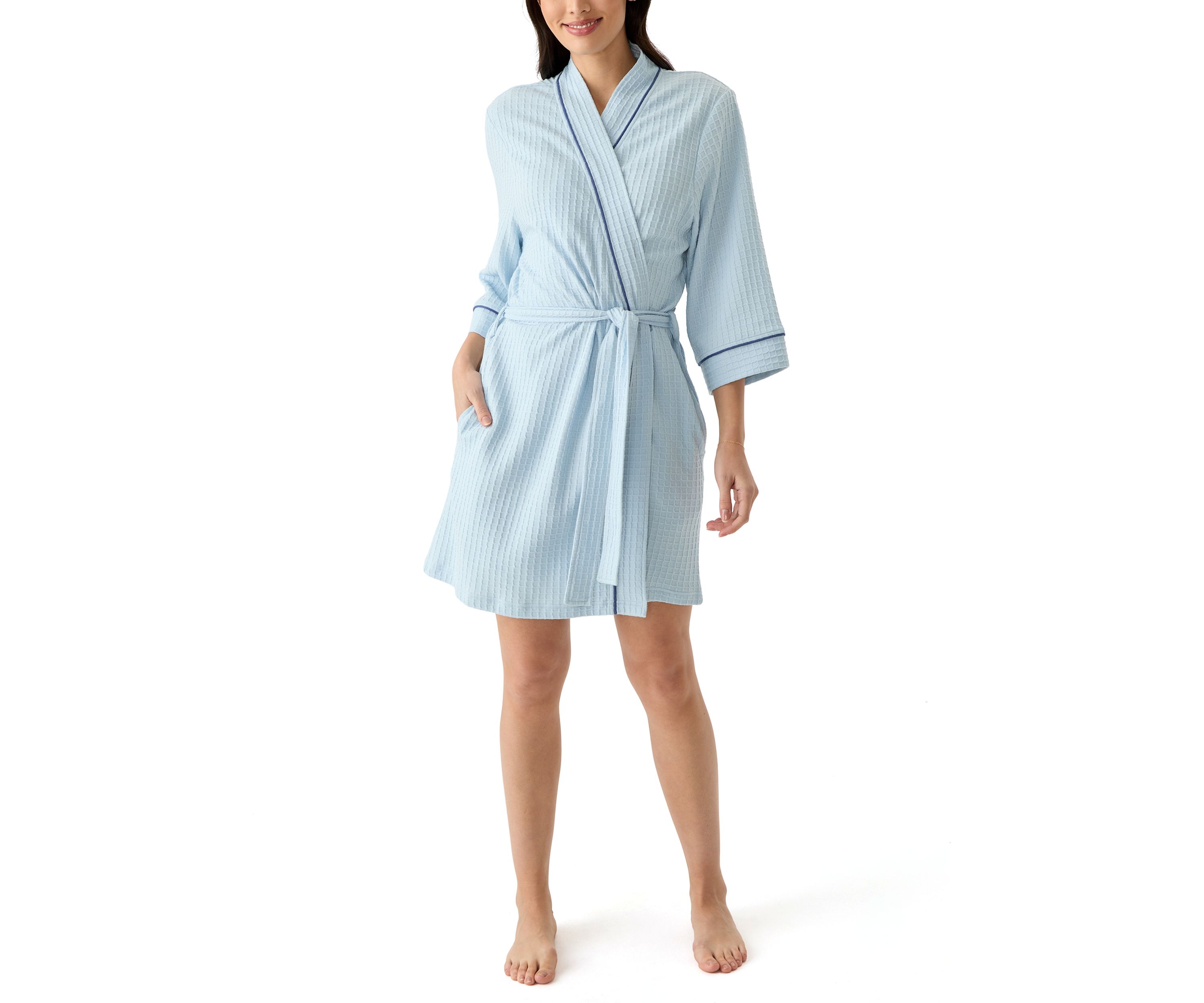 Waffle Knit Wrap Robe