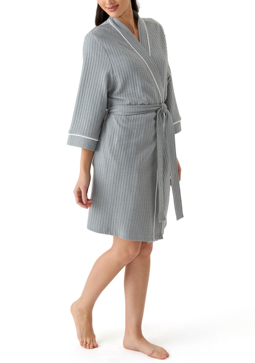Waffle Knit Wrap Robe