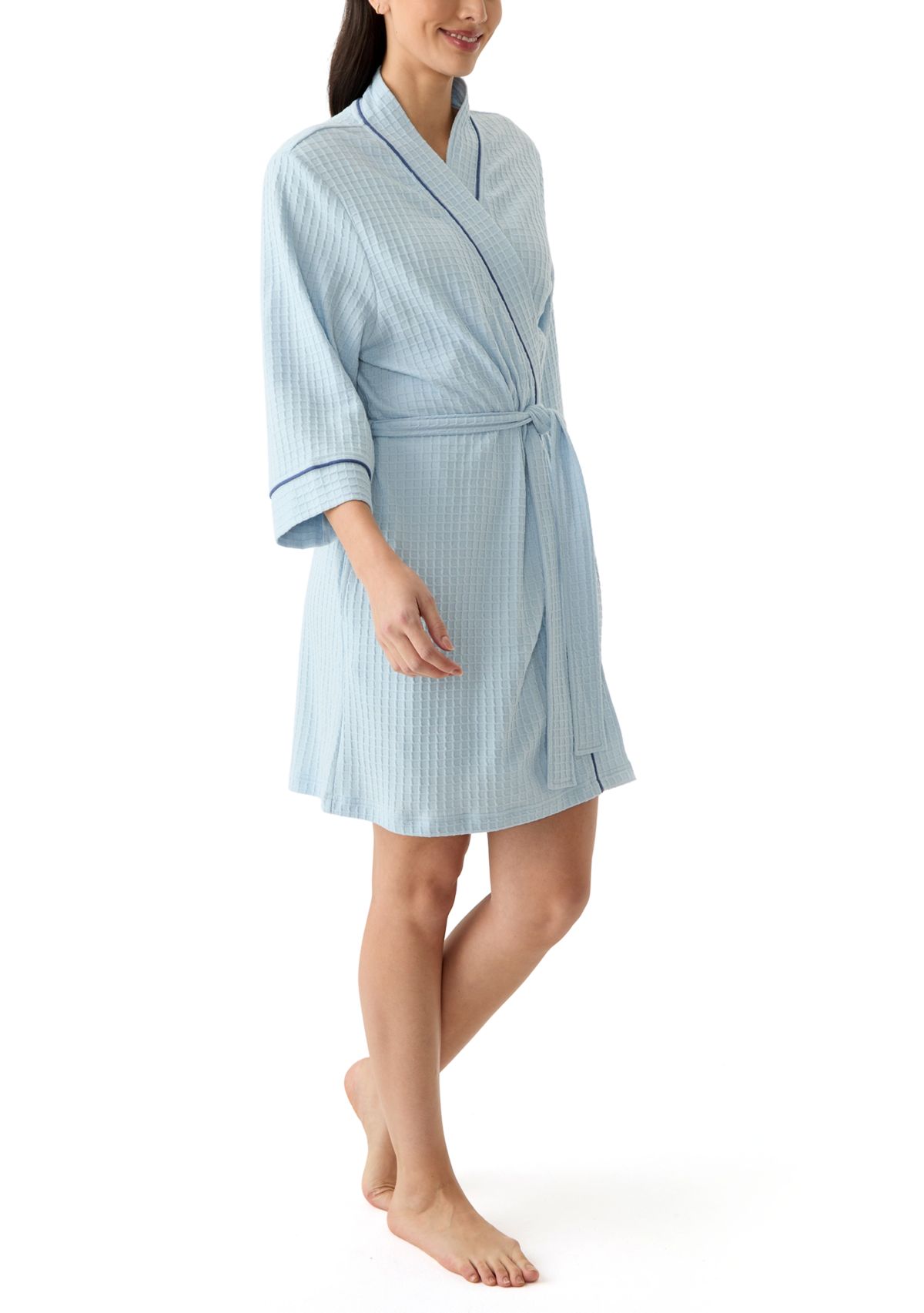Waffle Knit Wrap Robe