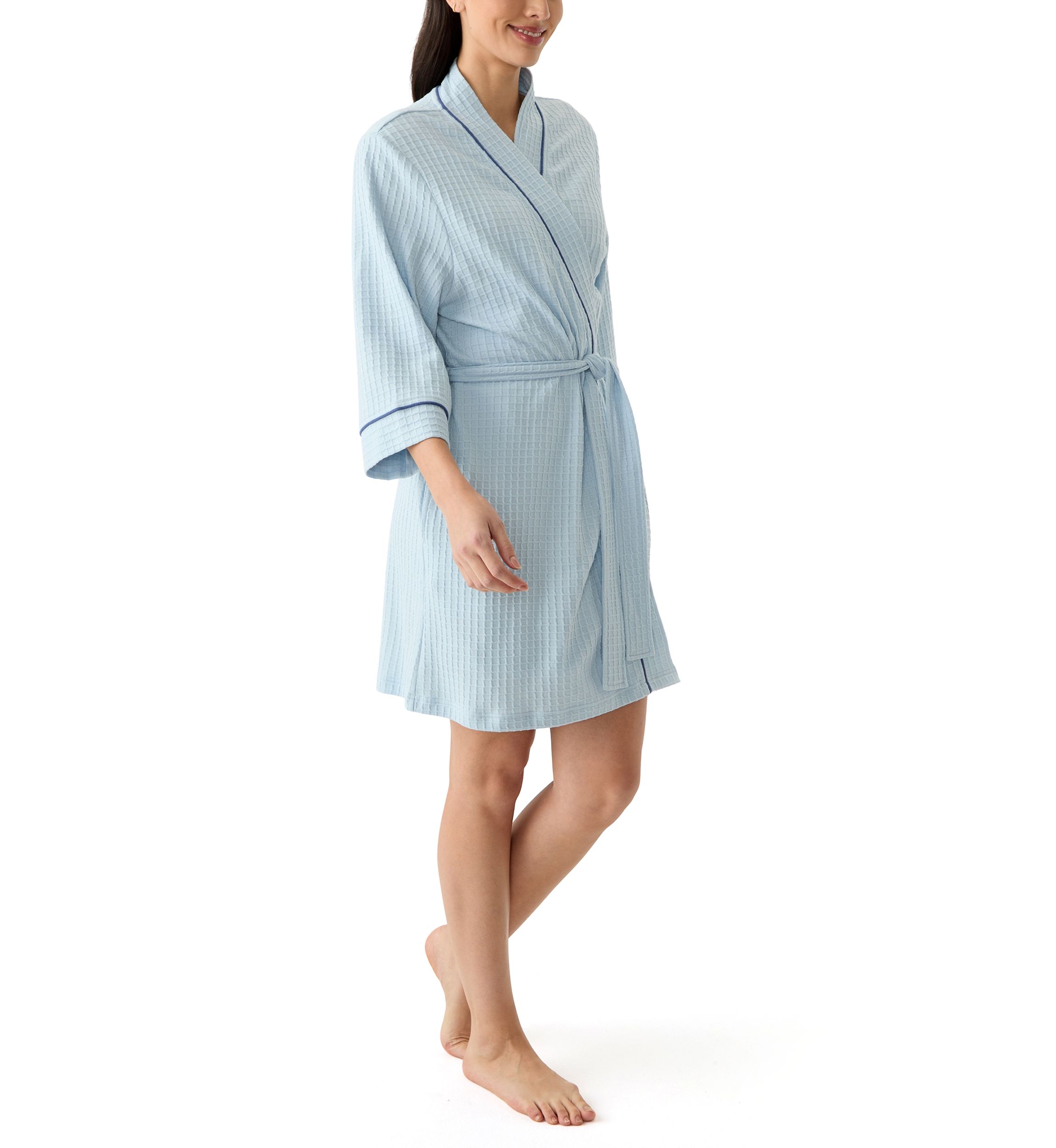 Waffle Knit Wrap Robe