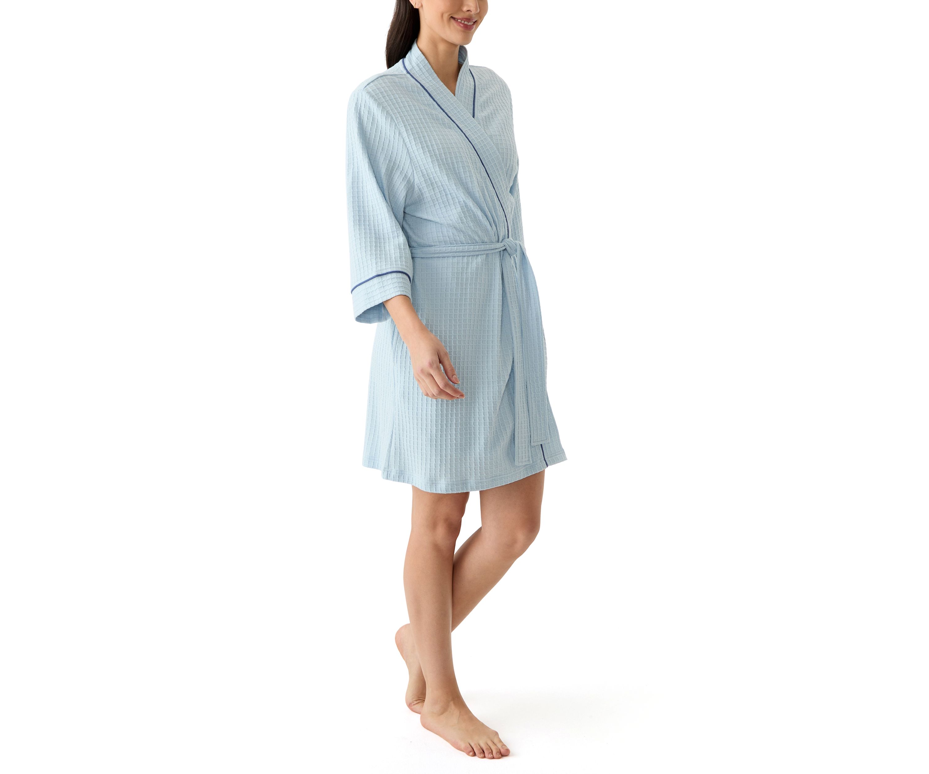 Waffle Knit Wrap Robe