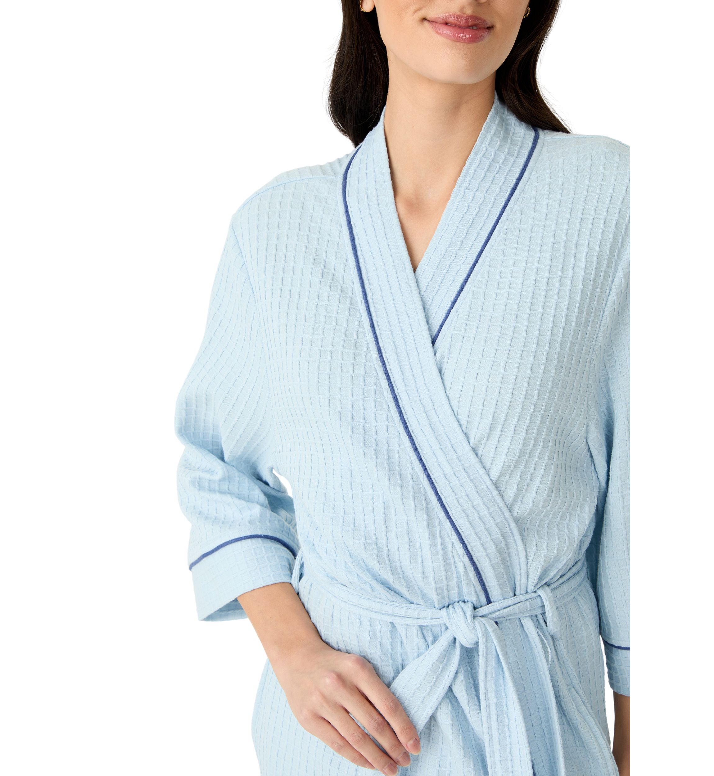 Waffle Knit Wrap Robe