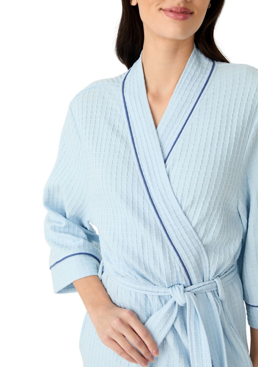 Waffle Knit Wrap Robe