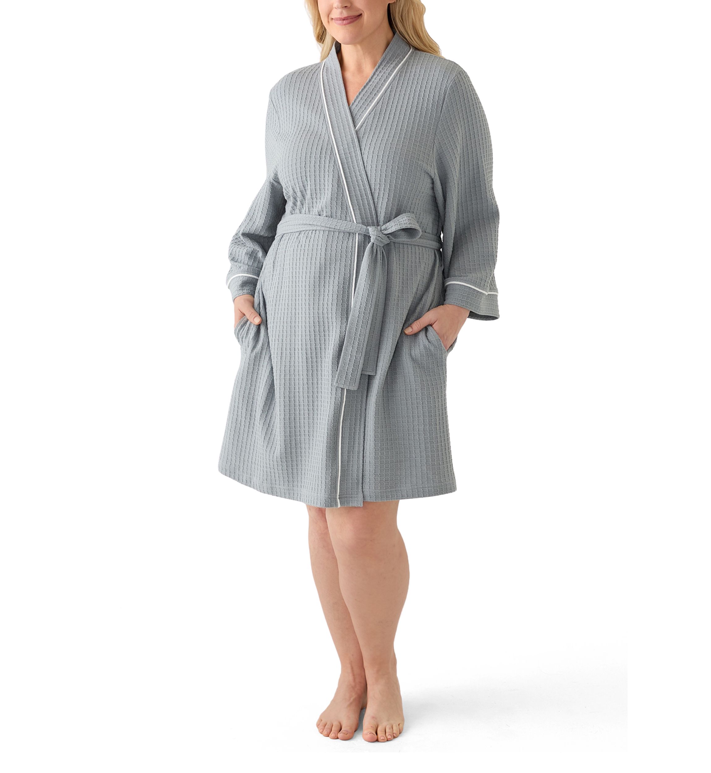 Plus Size Waffle Wrap Robe