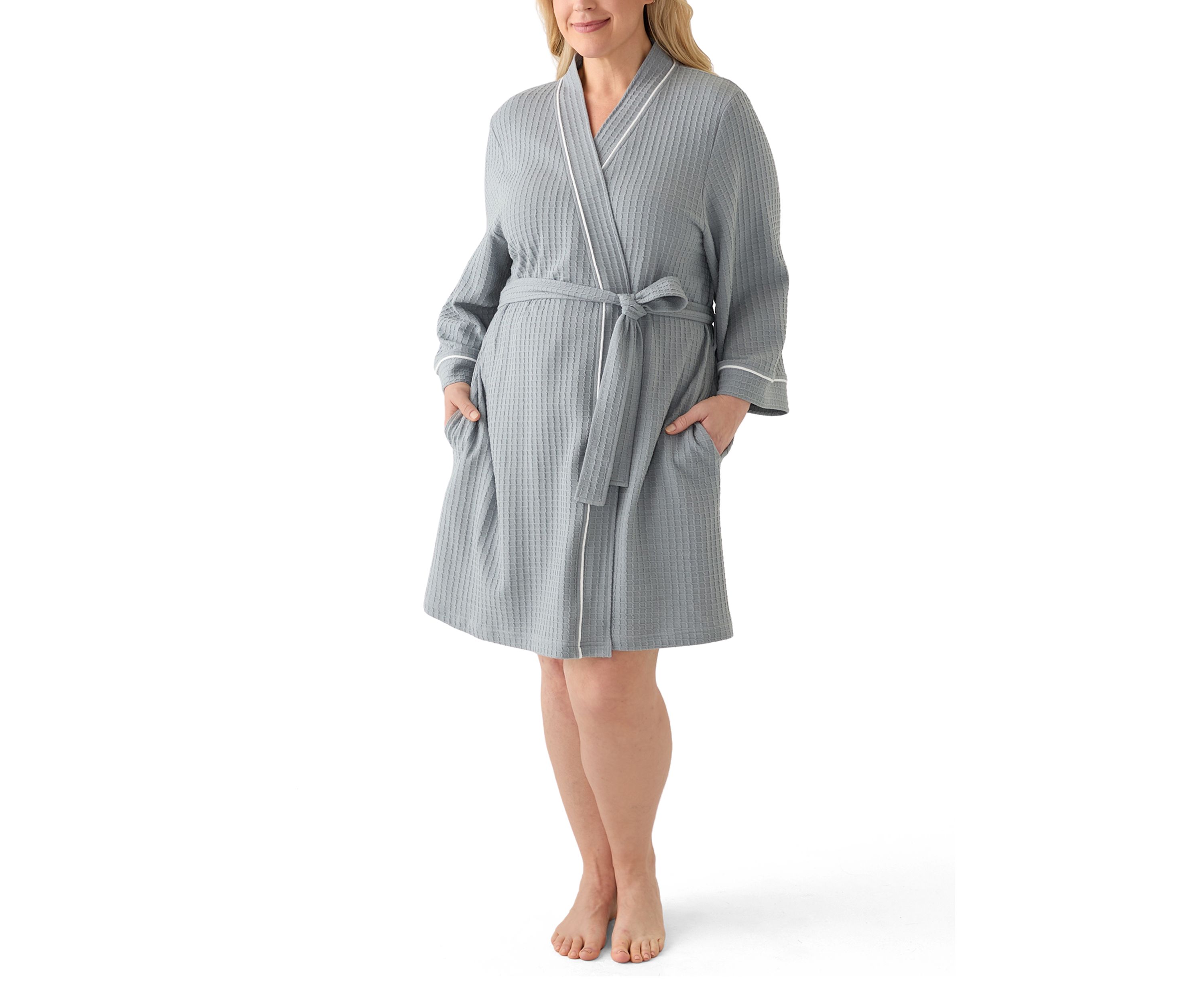 Plus Size Waffle Wrap Robe