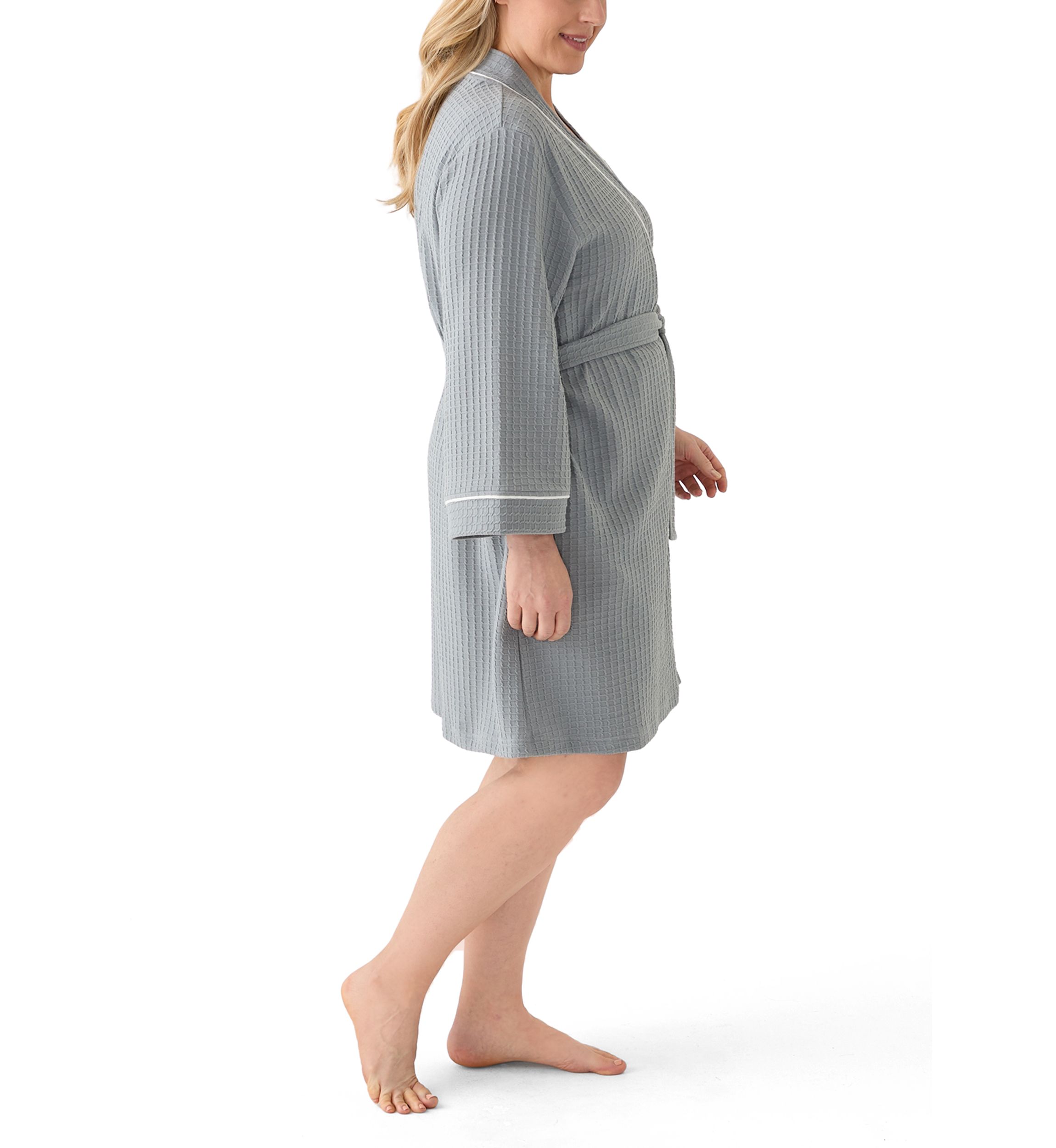 Plus Size Waffle Wrap Robe