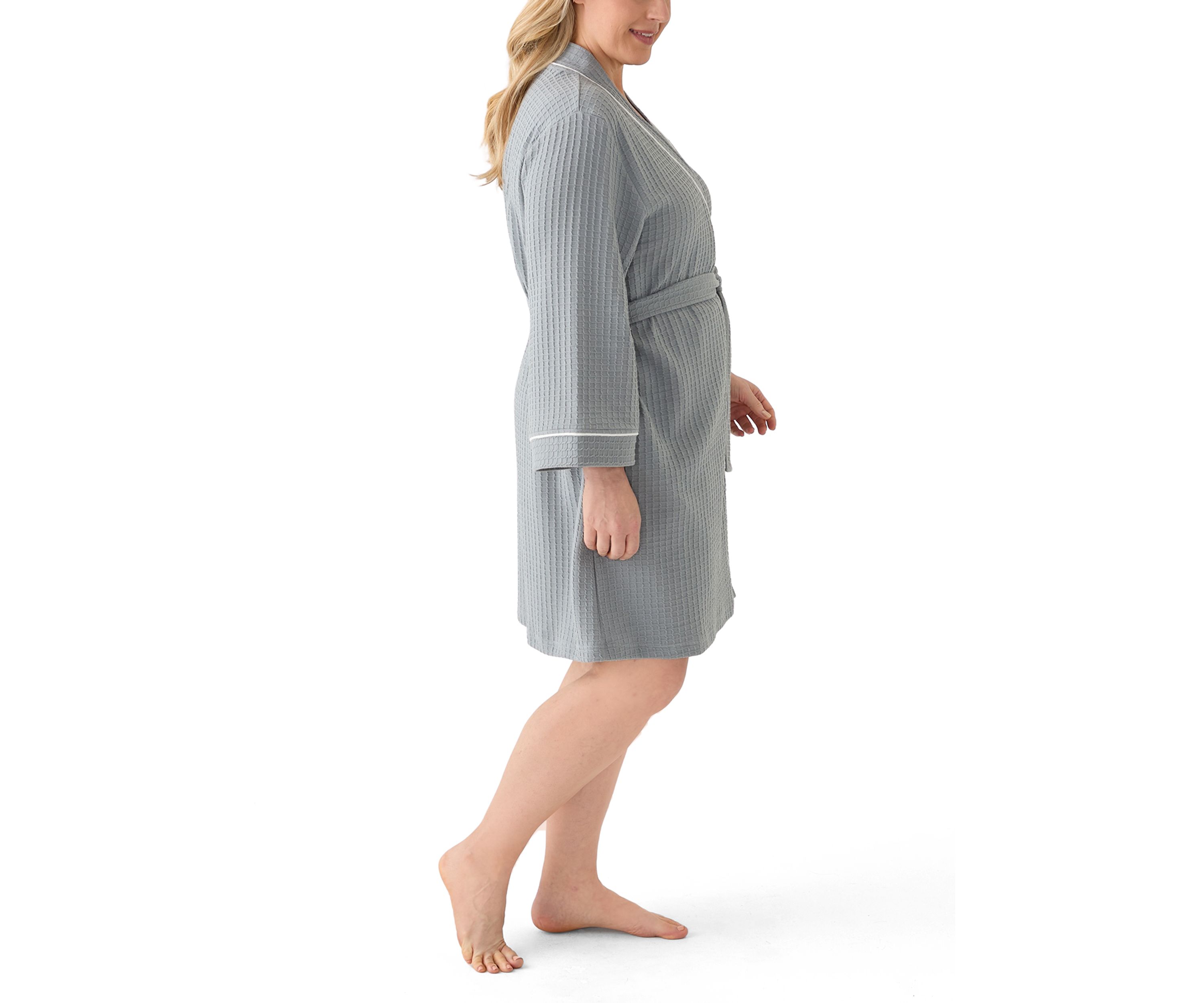 Plus Size Waffle Wrap Robe