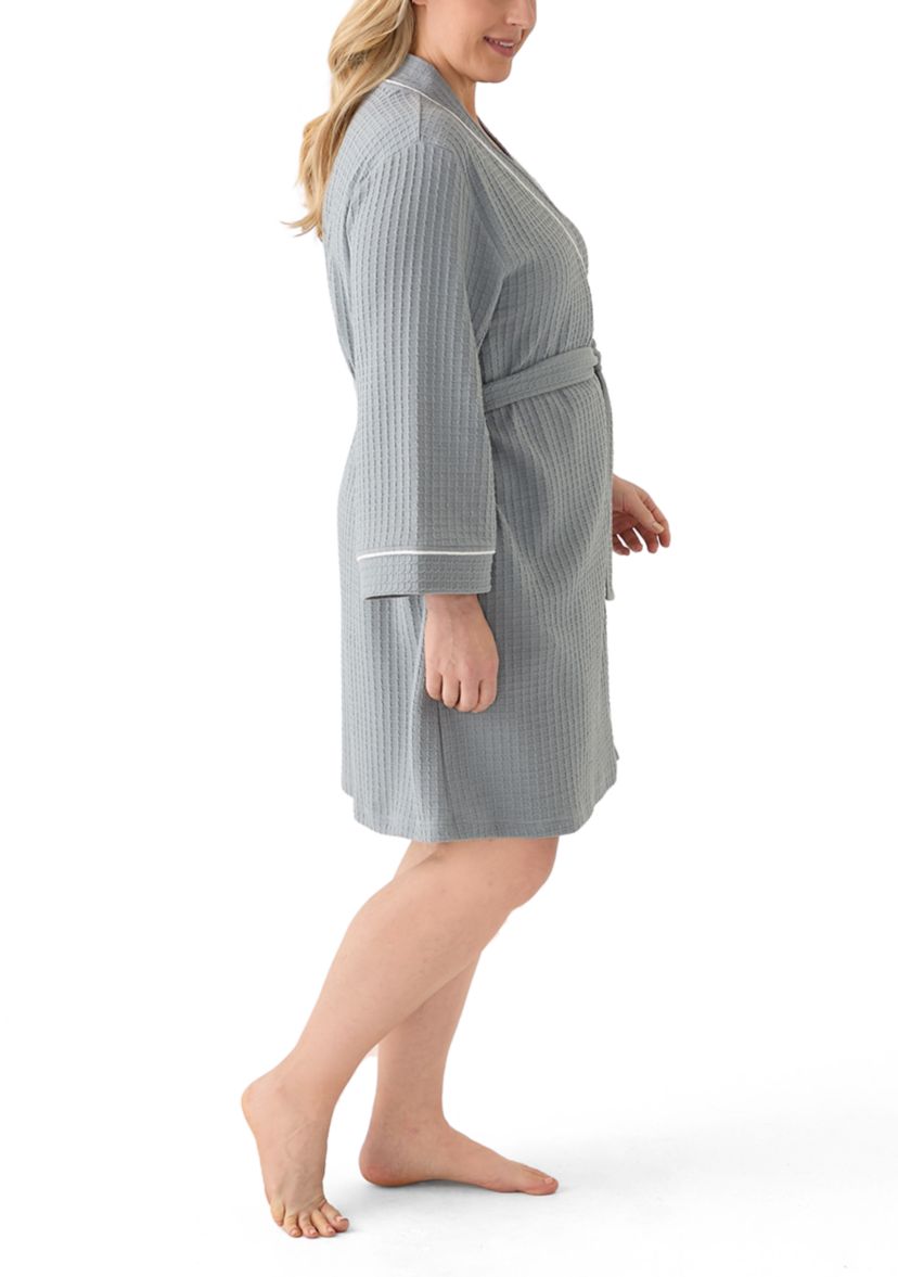 Plus Size Waffle Wrap Robe