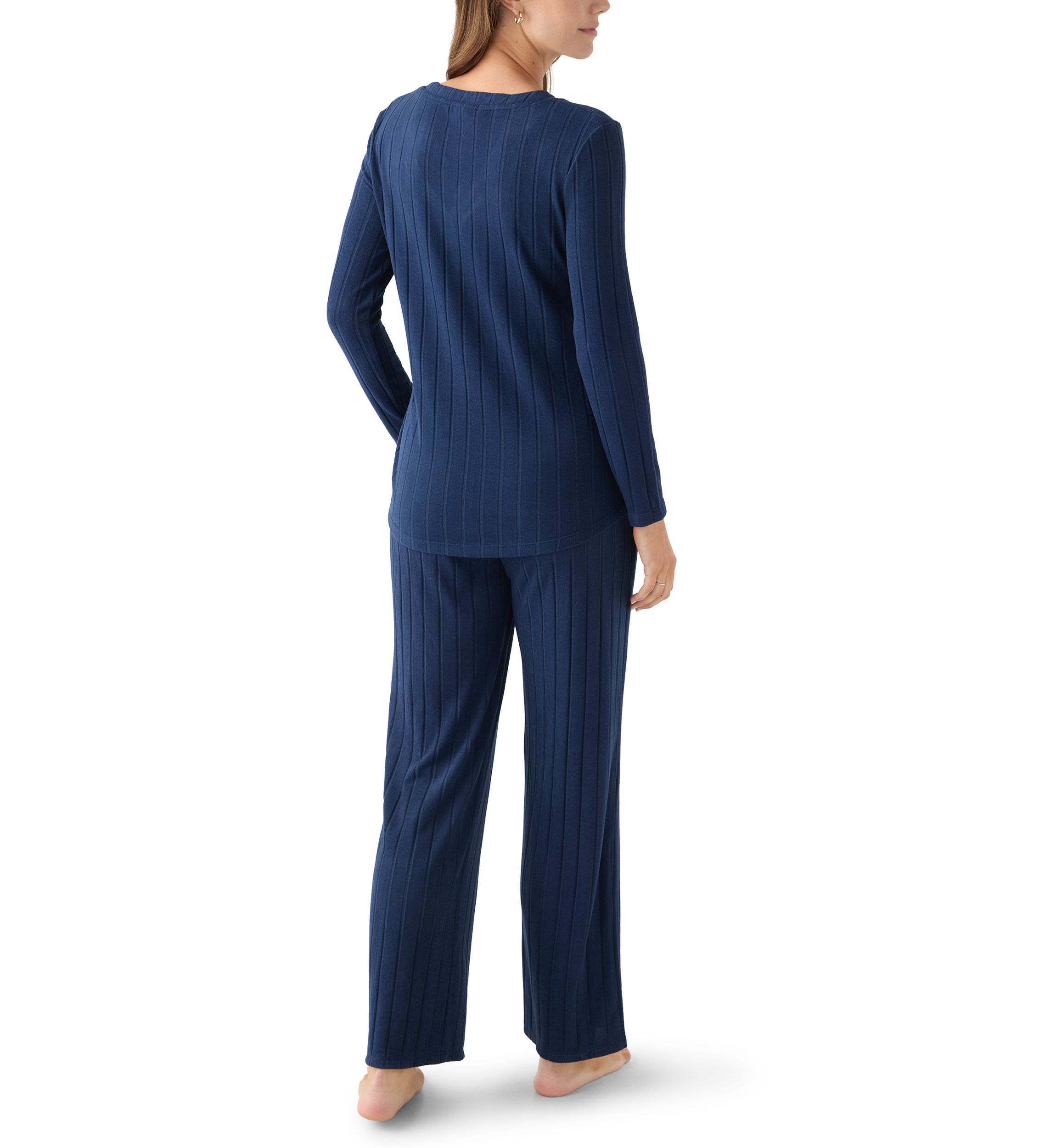 Ribbed Henley Pajama Set