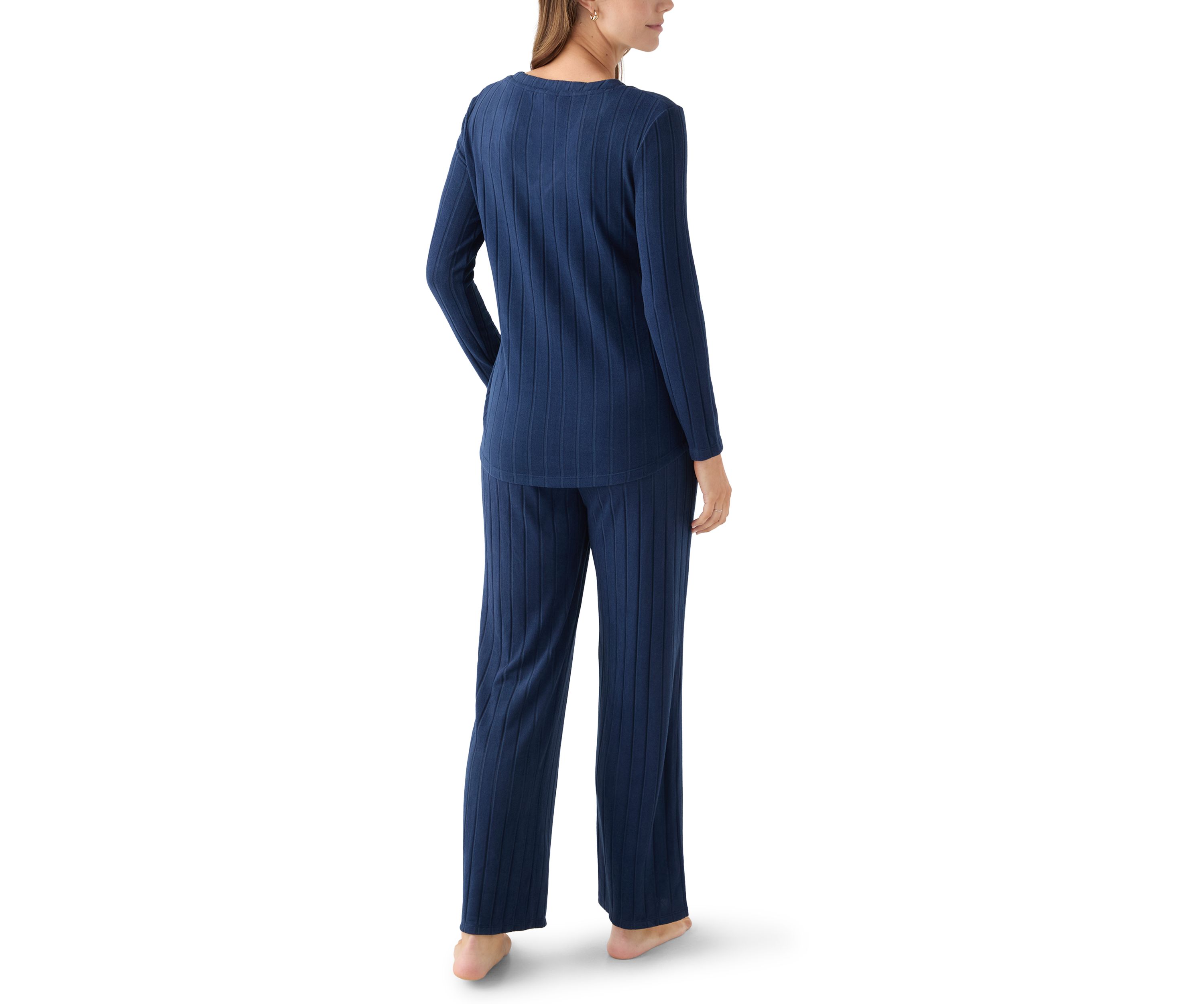 Ribbed Henley Pajama Set