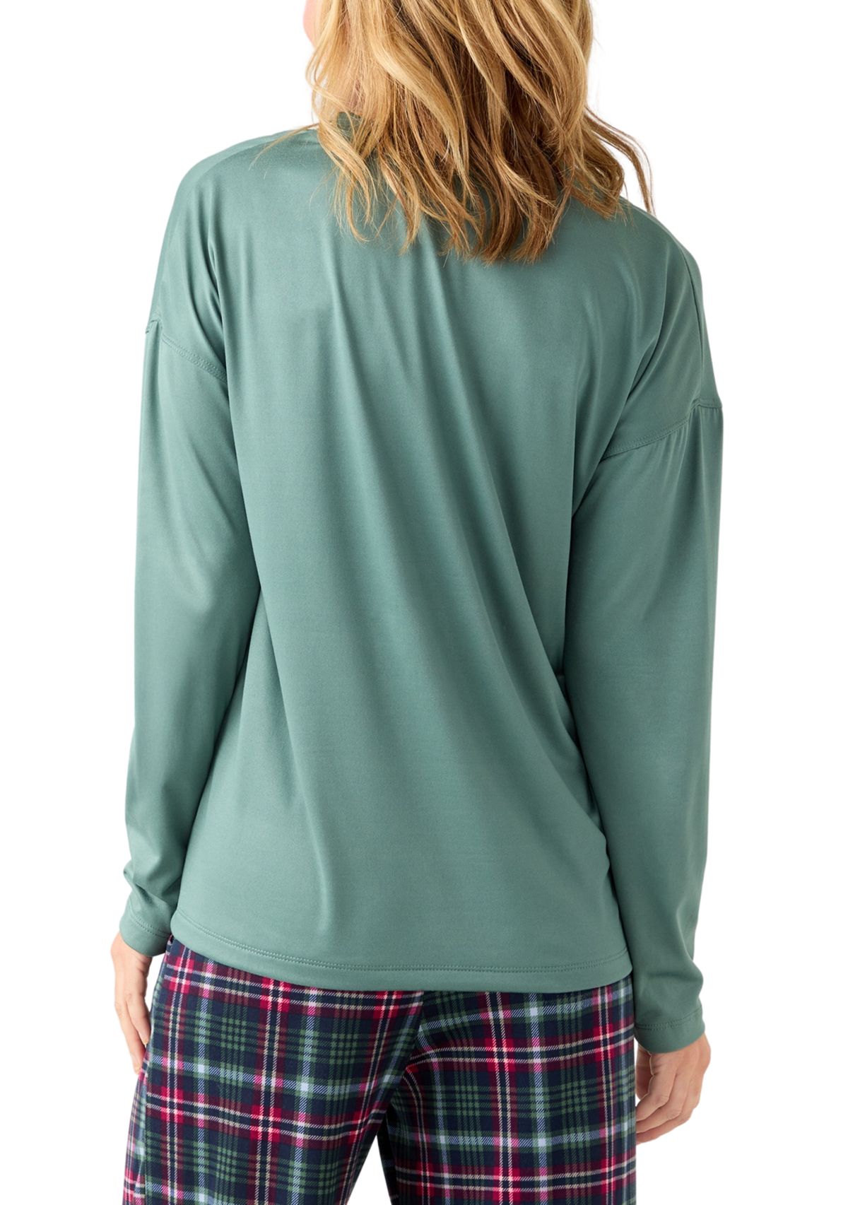 Womens Long Sleeve V-Neck Table Top