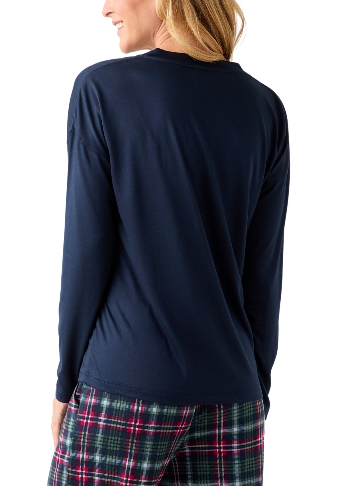Womens Long Sleeve V-Neck Table Top