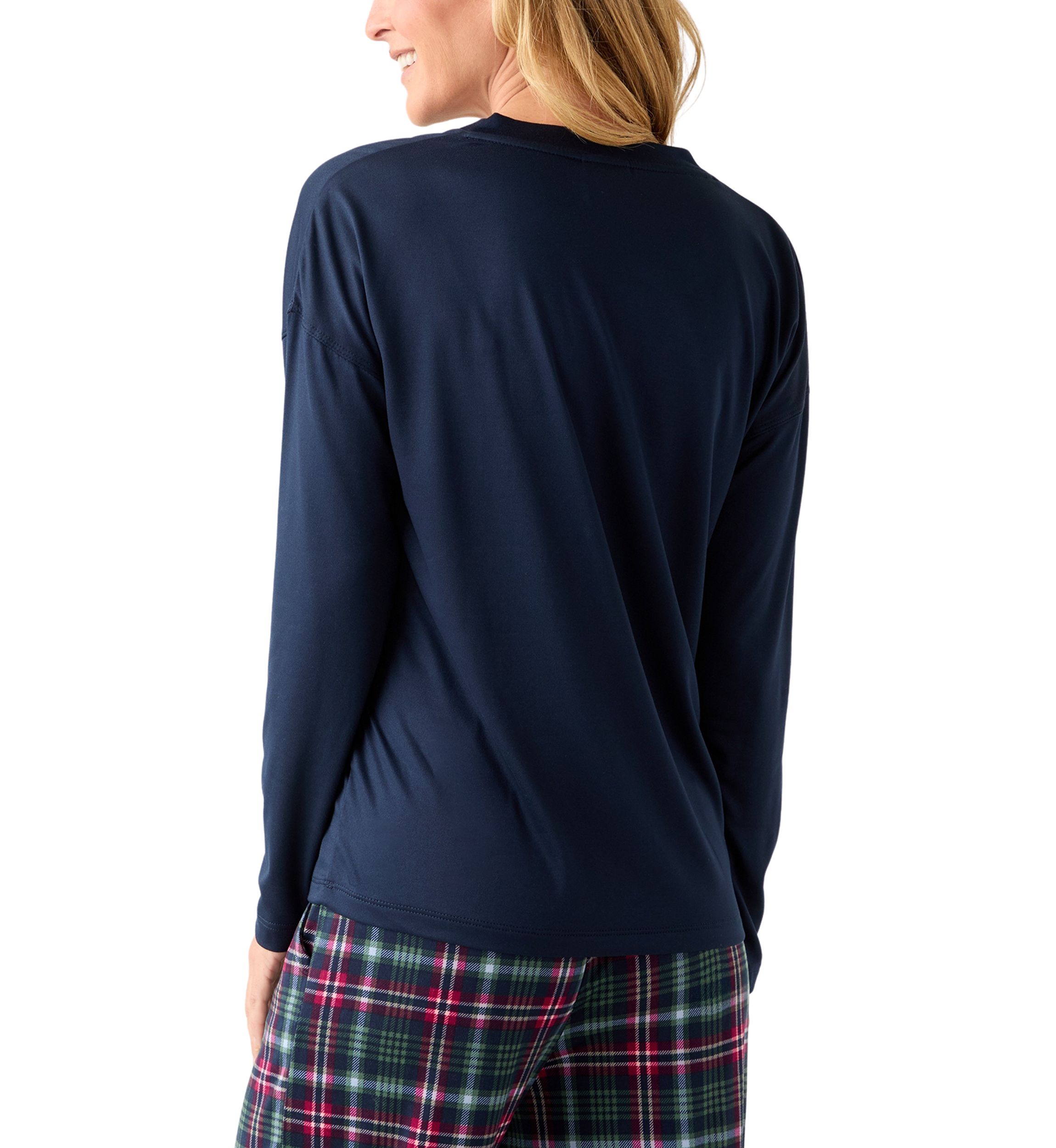 Womens Long Sleeve V-Neck Table Top