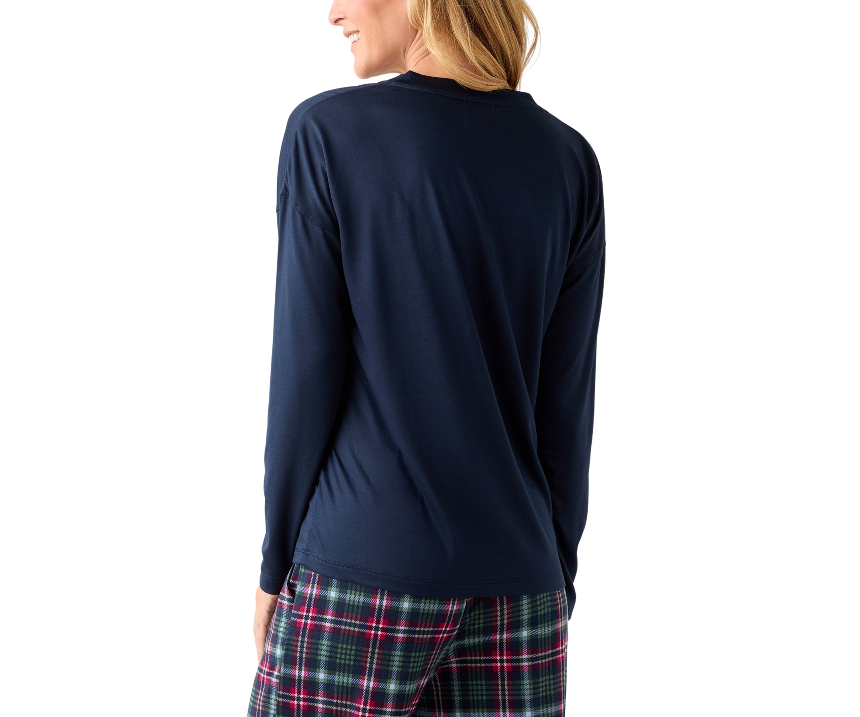 Womens Long Sleeve V-Neck Table Top