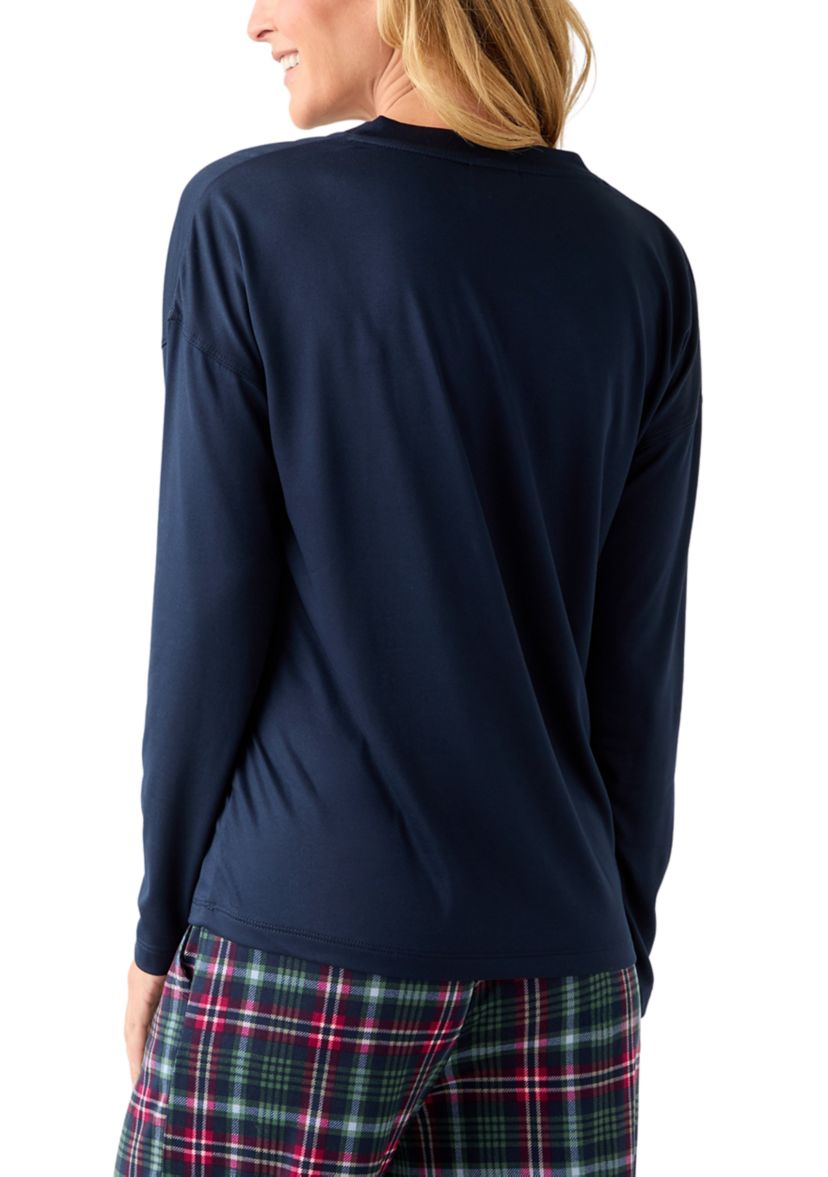 Womens Long Sleeve V-Neck Table Top