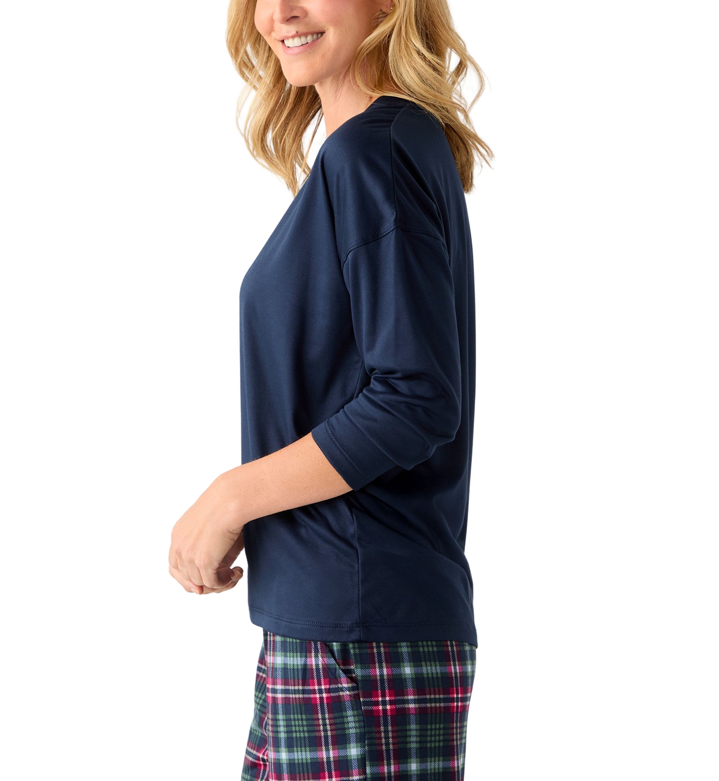 Womens Long Sleeve V-Neck Table Top