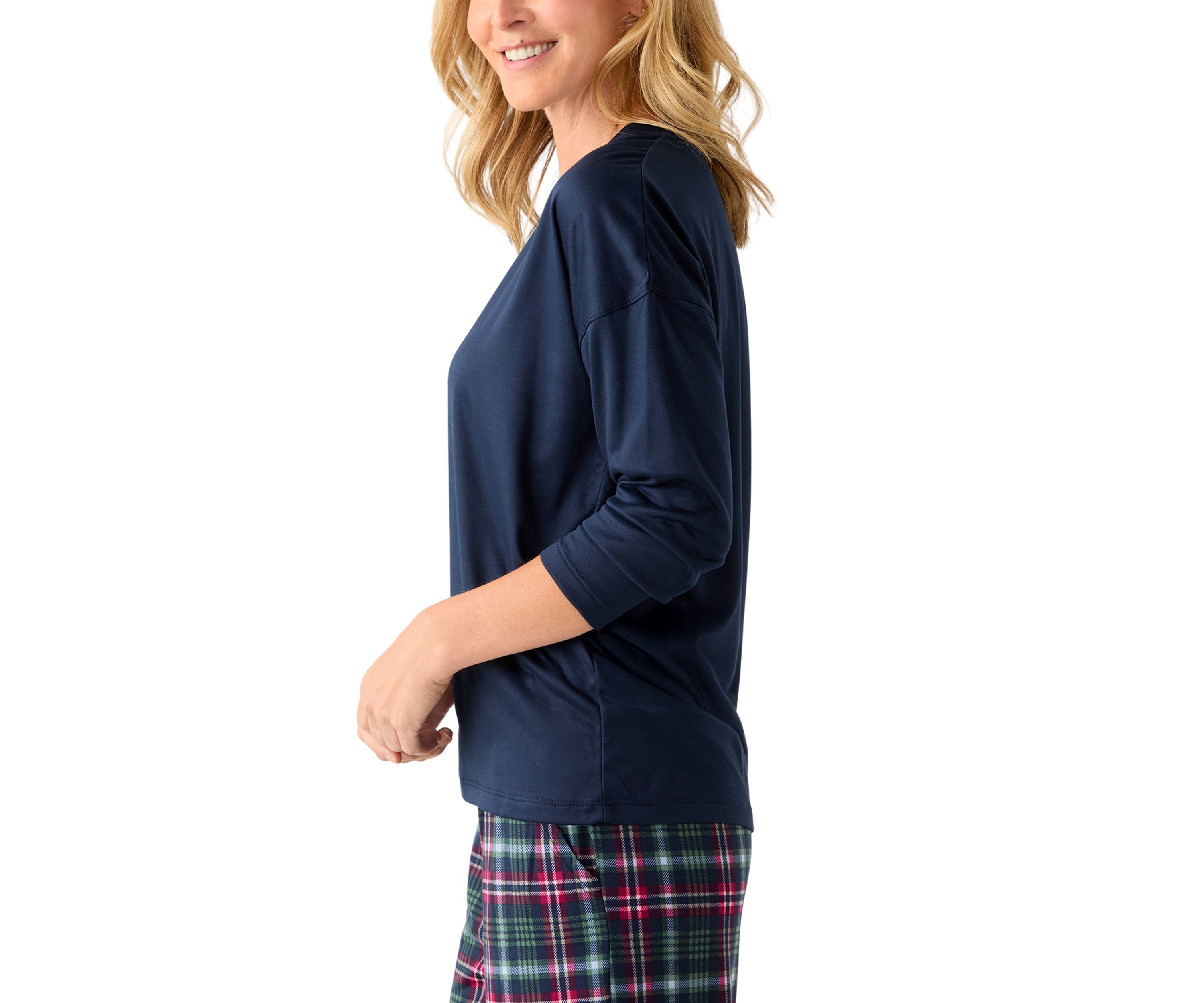 Womens Long Sleeve V-Neck Table Top