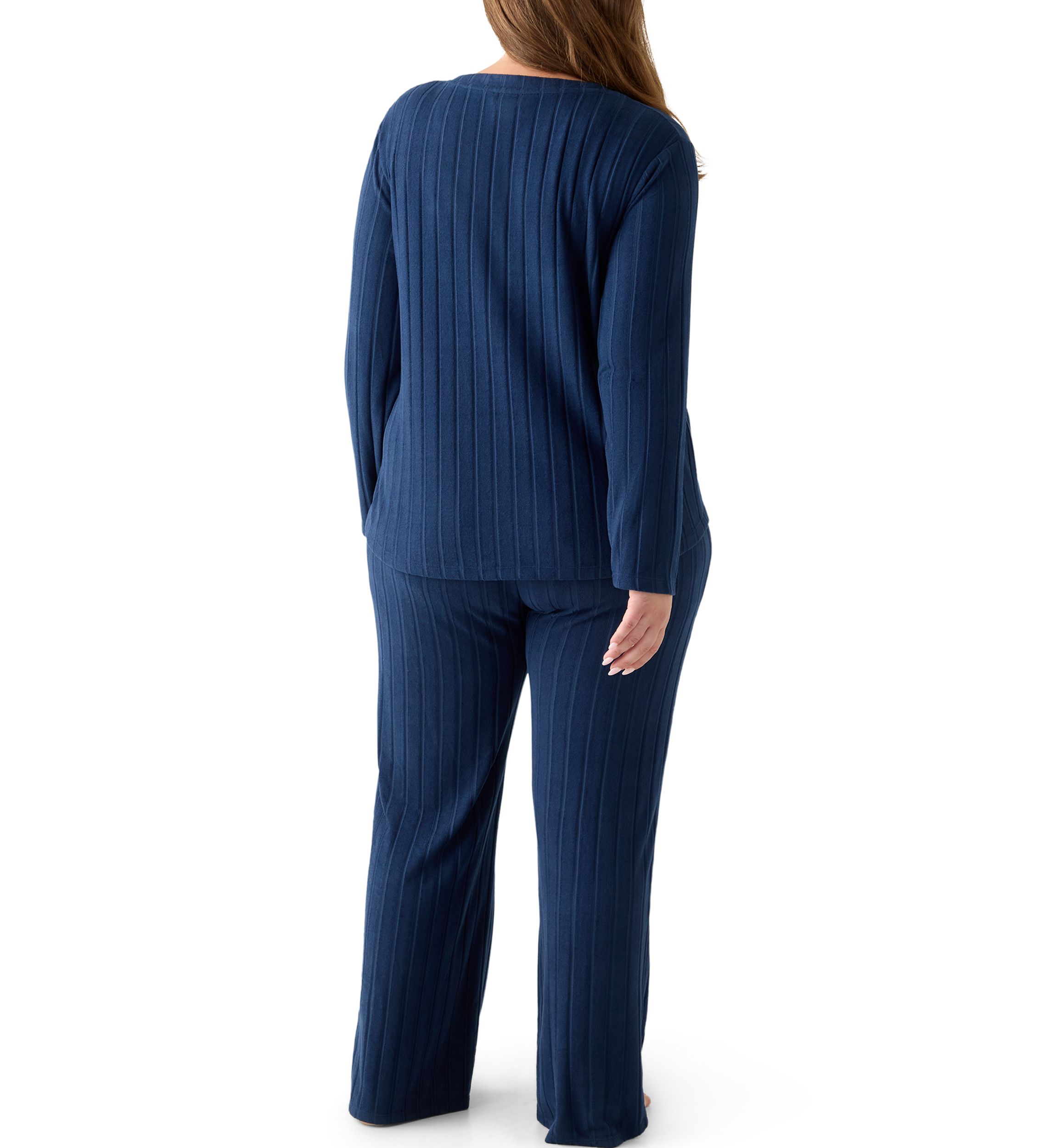 Plus Size Ribbed Knit Pajama Set