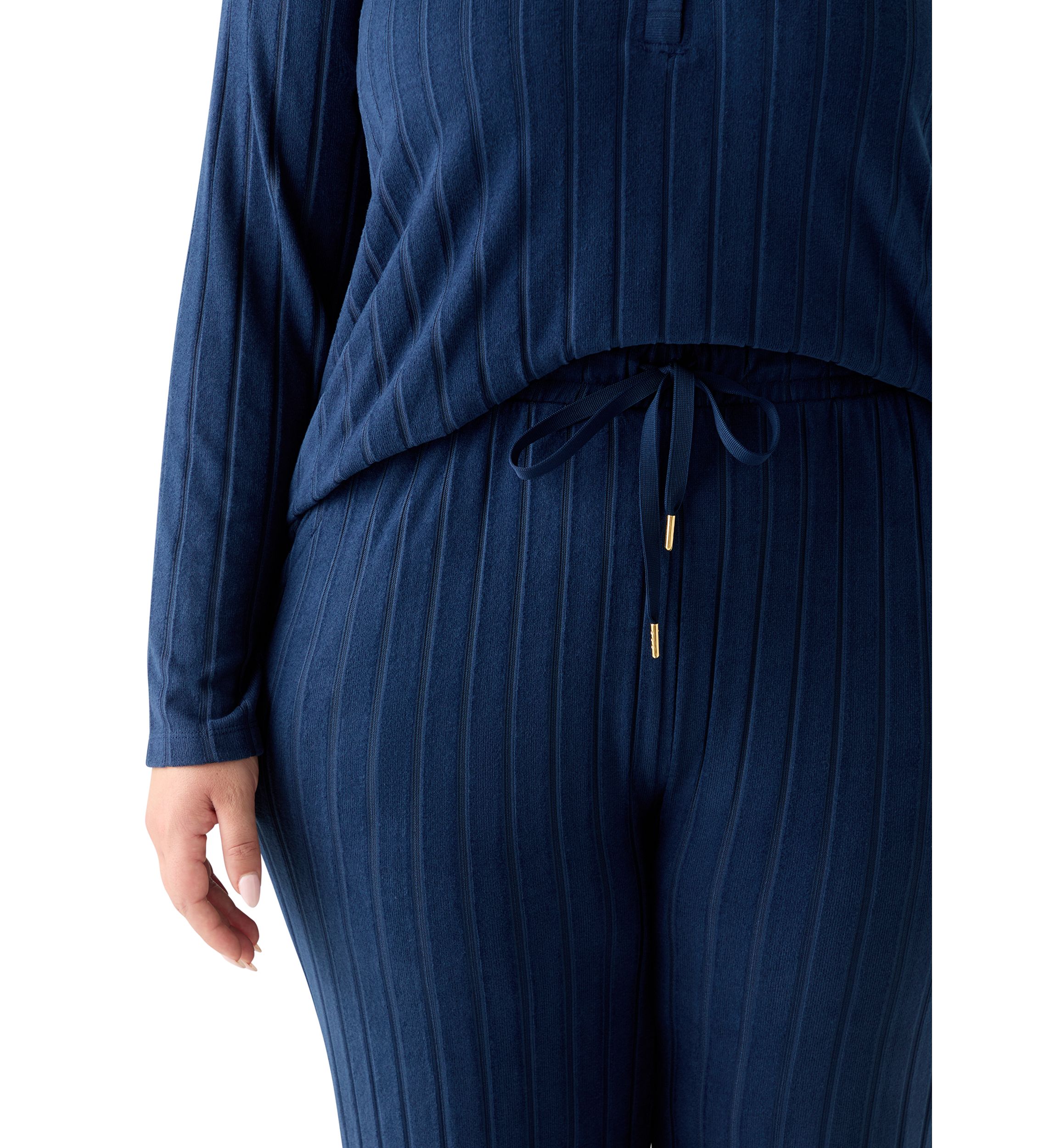 Plus Size Ribbed Knit Pajama Set