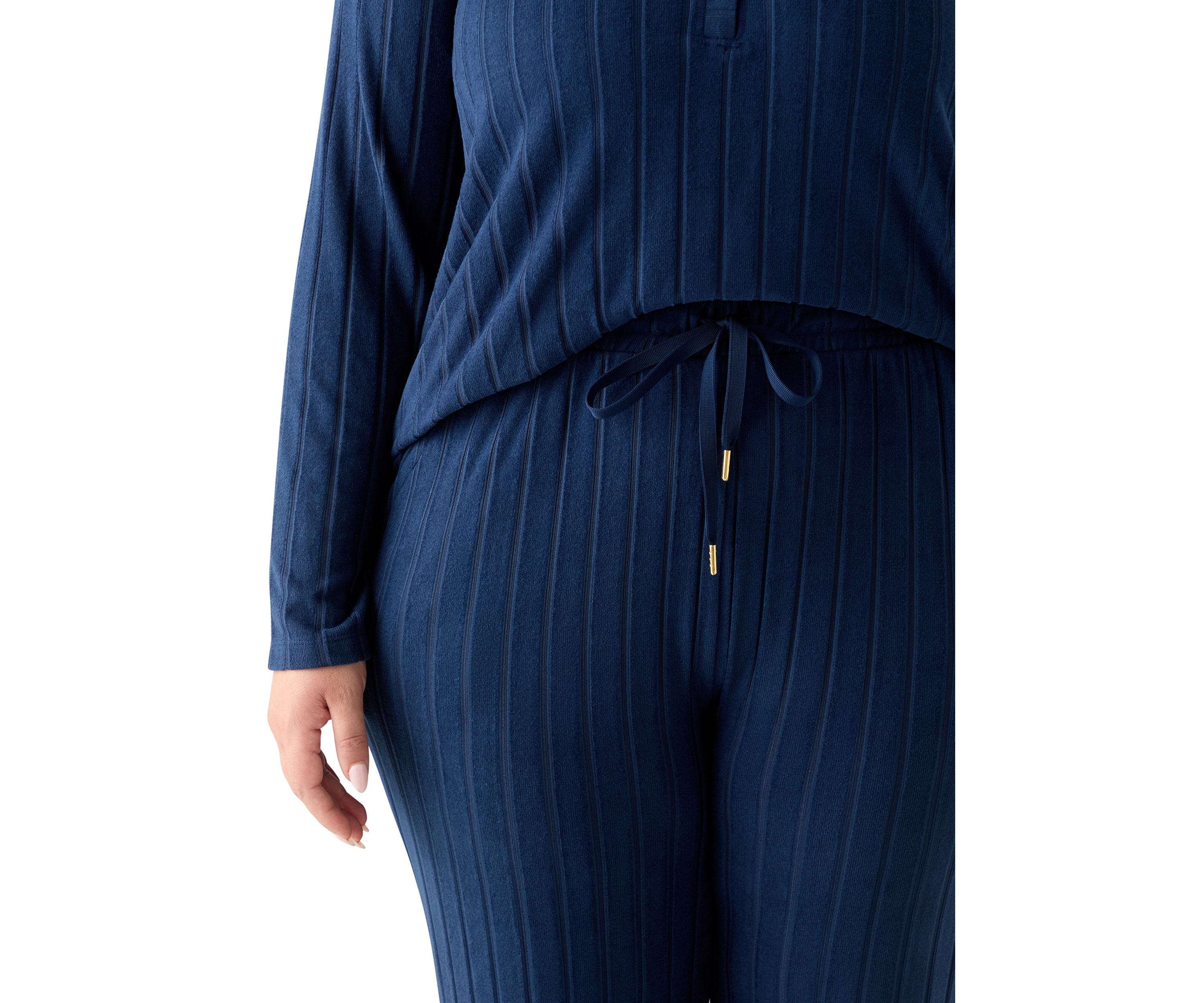 Plus Size Ribbed Knit Pajama Set