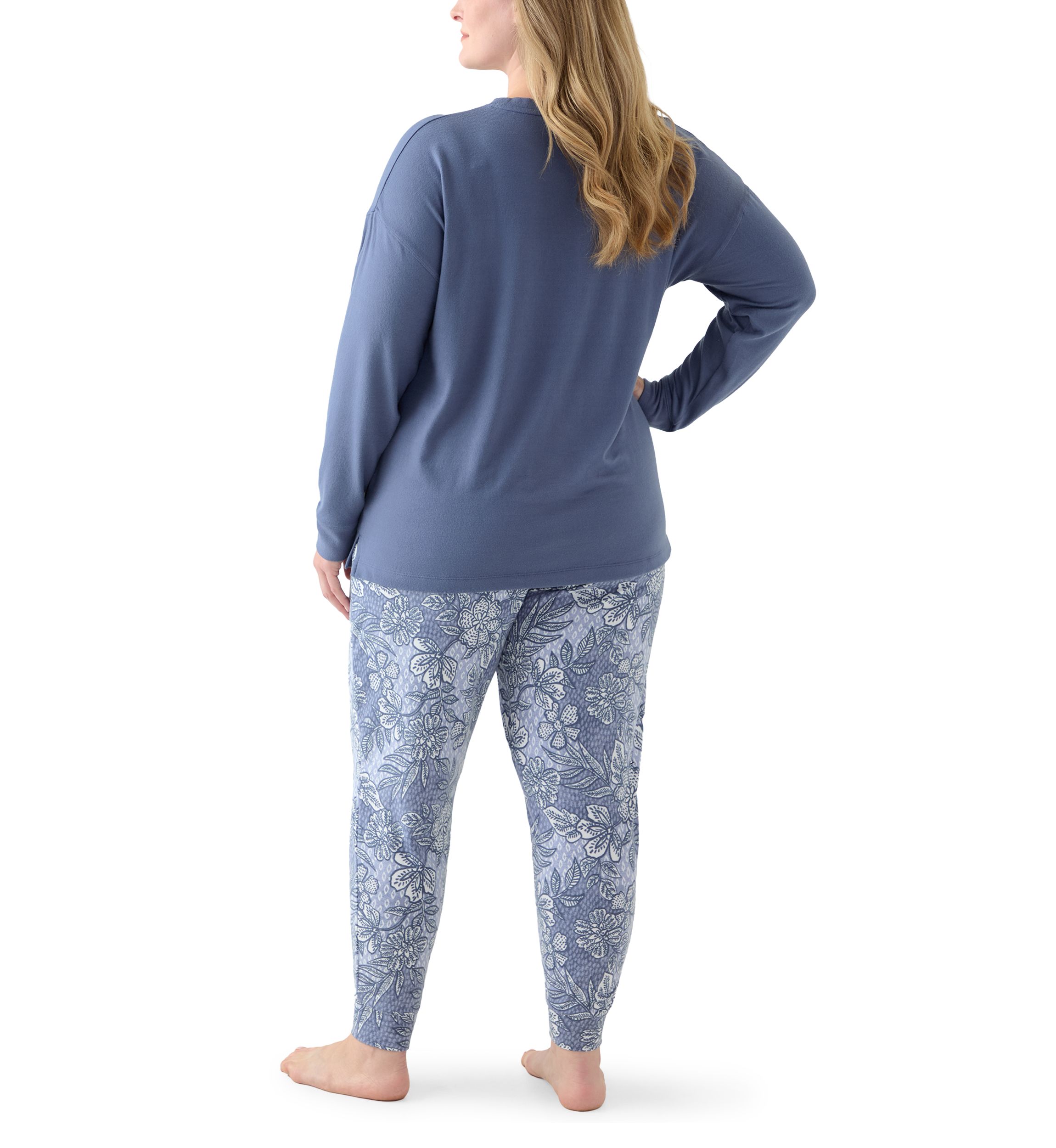 Plus Size Knit Folded Pajama Set