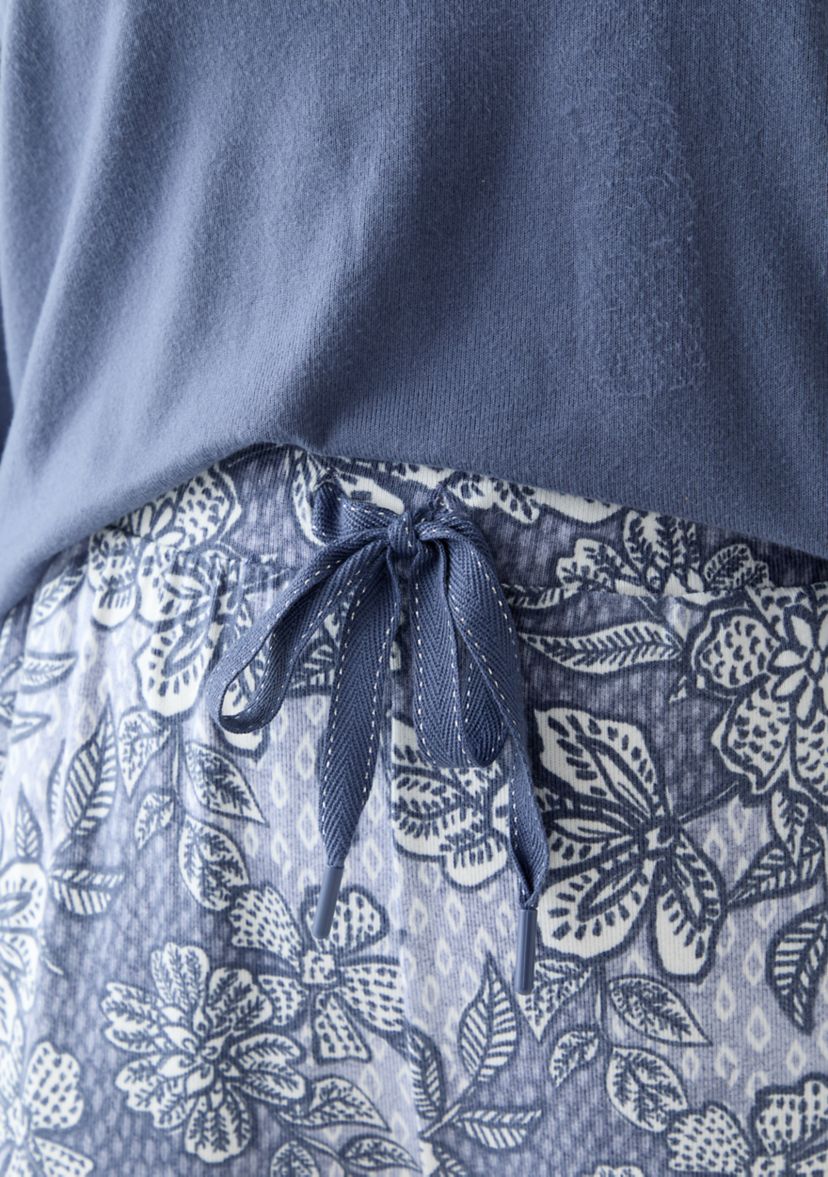 Plus Size Knit Folded Pajama Set