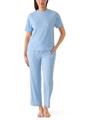 Wonderly Women's Boxy T-Shirt and Cropped Pants Sleep Set, Small