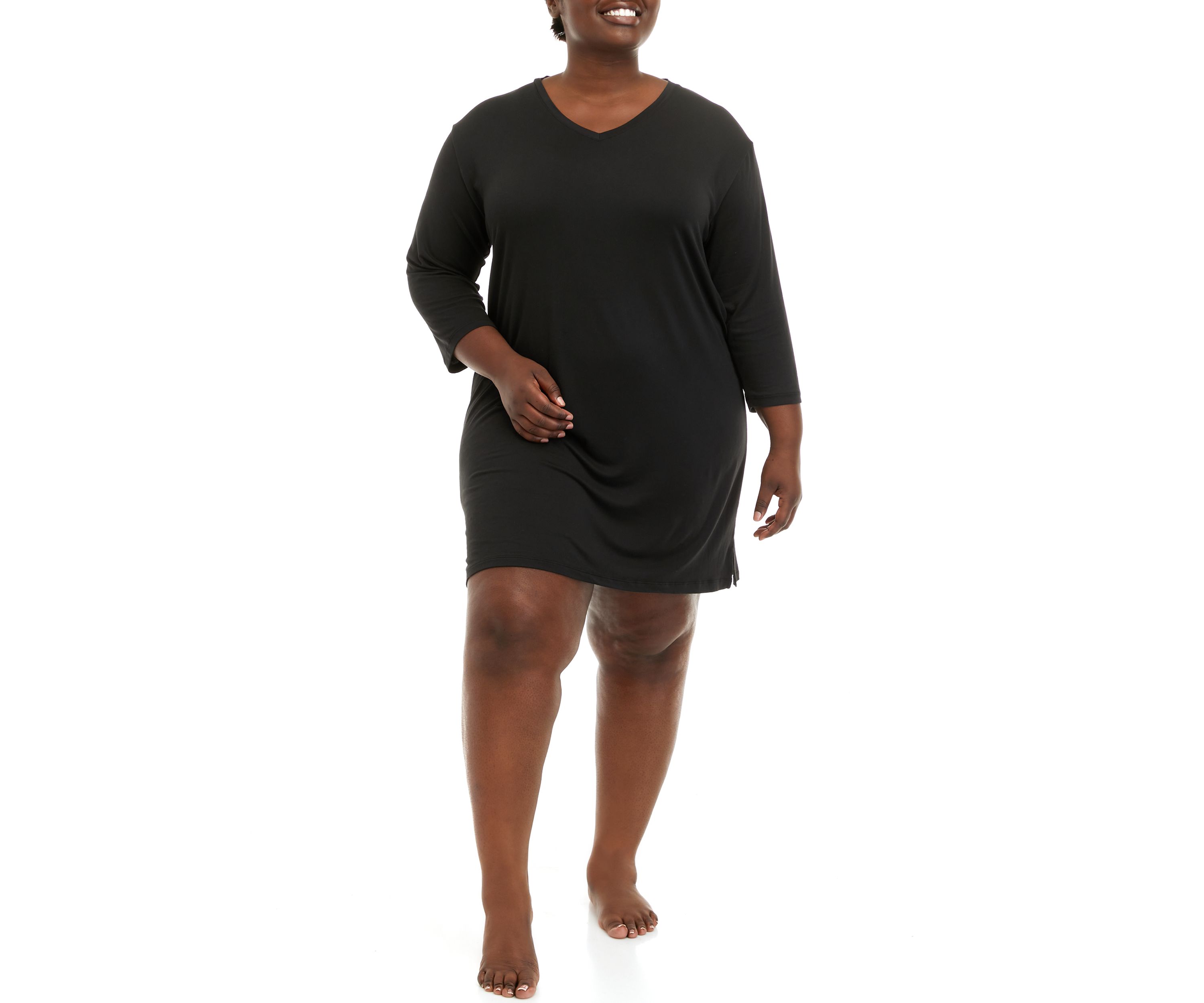 Plus Size 3/4 Sleeve Sleep Shirt 
