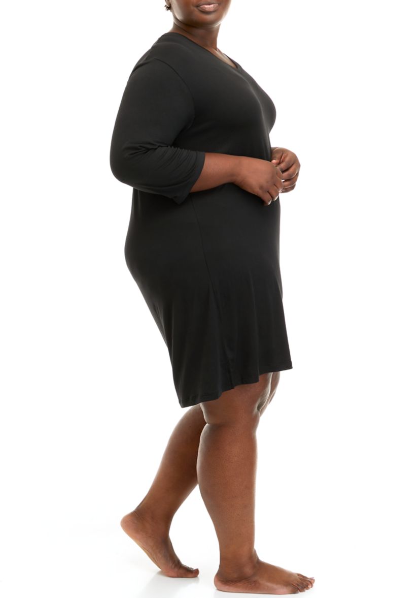 Plus Size 3/4 Sleeve Sleep Shirt 