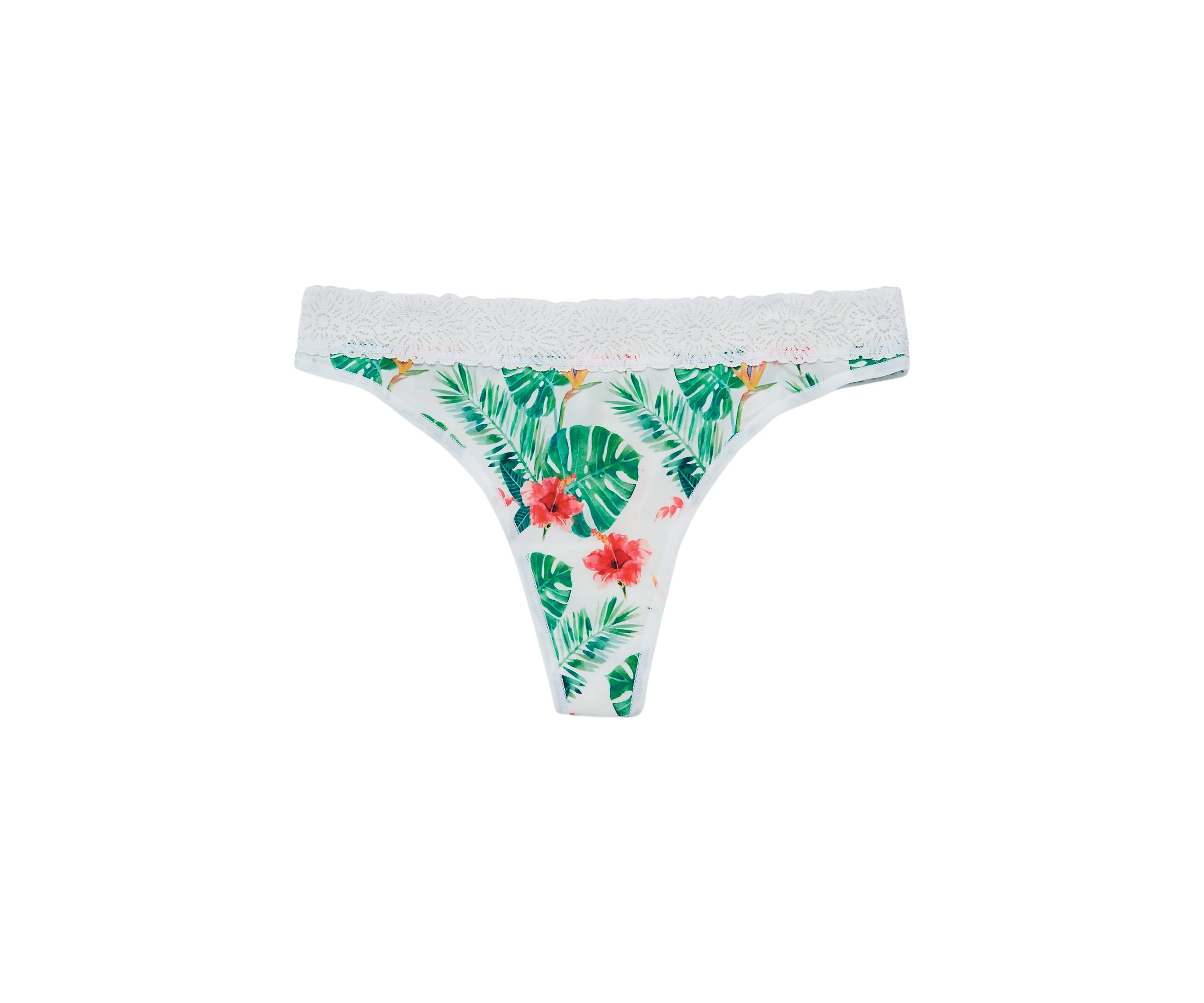 Lace Microfiber Thong 