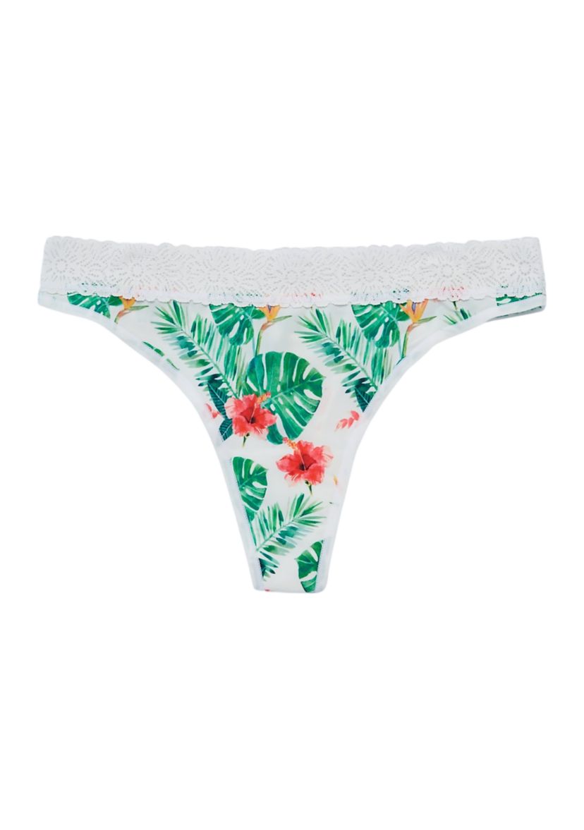 Lace Microfiber Thong 