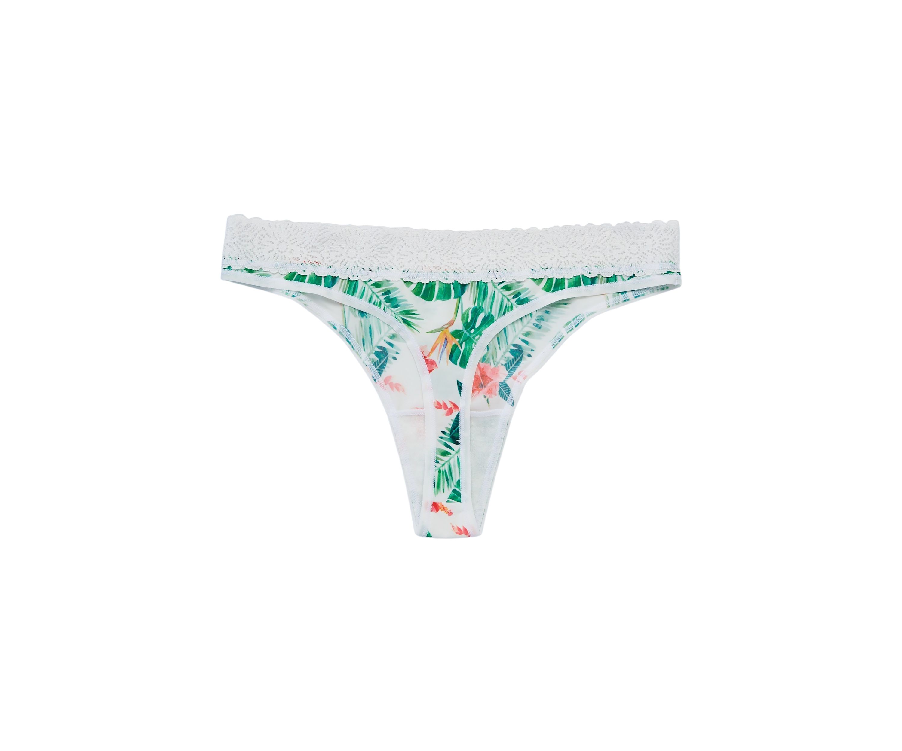 Lace Microfiber Thong 