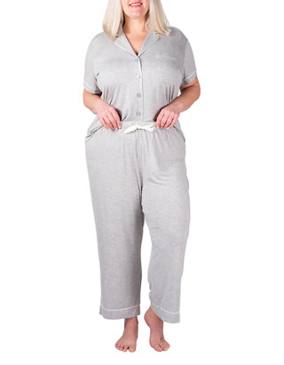 IZOD Womens Heather Pajama Jogger Set 