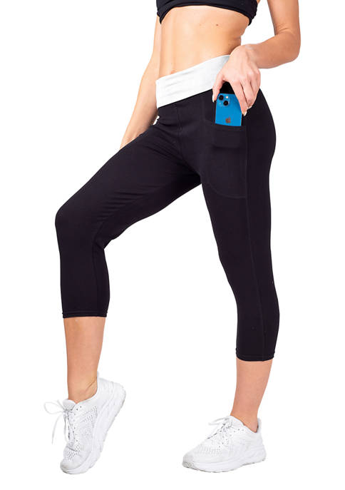 Blis Womens Foldover Active Sleep Capris with Colored