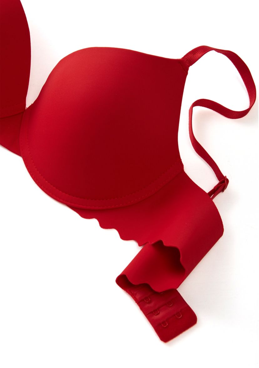 Scalloped Edge Push Up Demi Bra