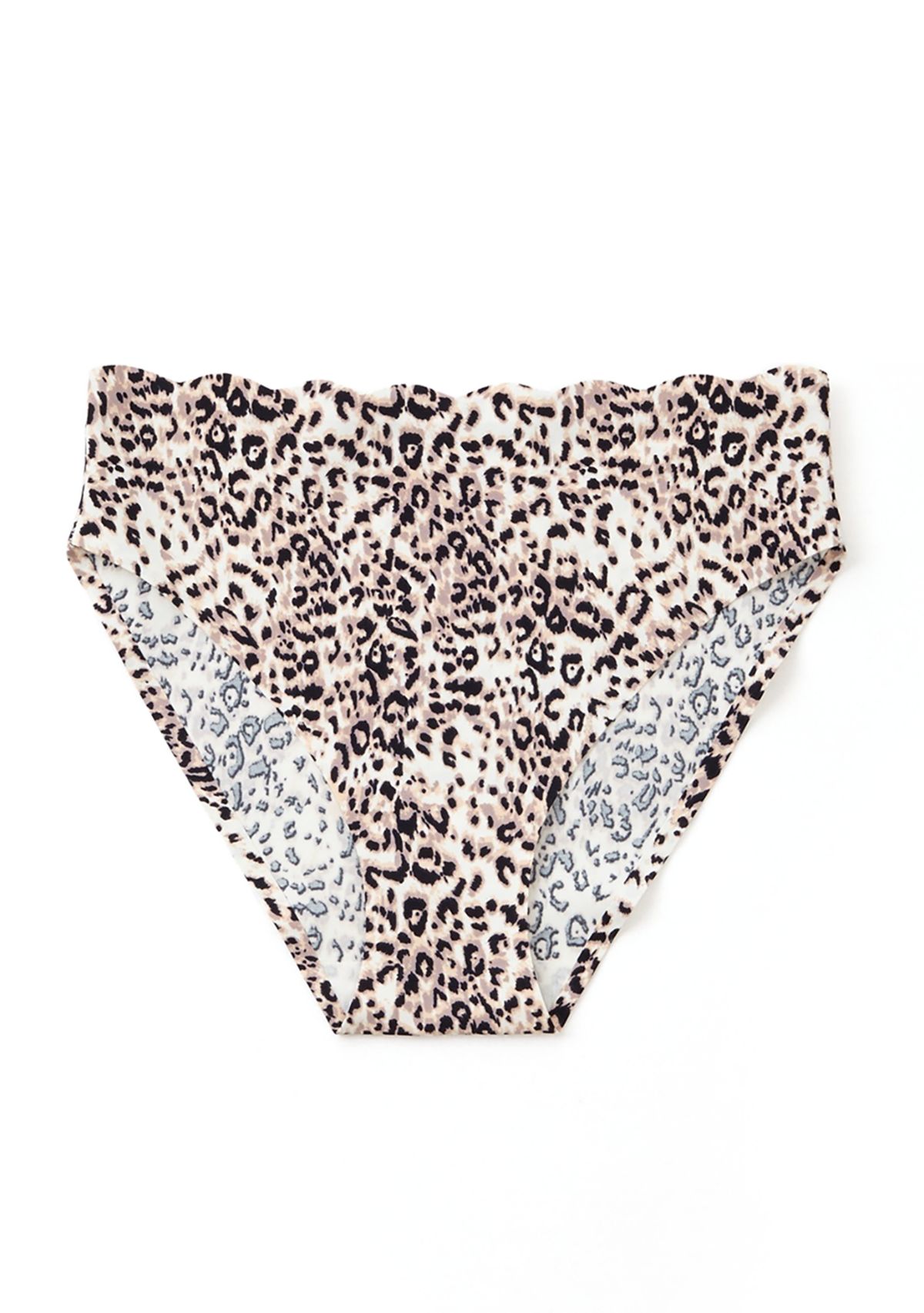 Scalloped Edge Printed High Cut Briefs