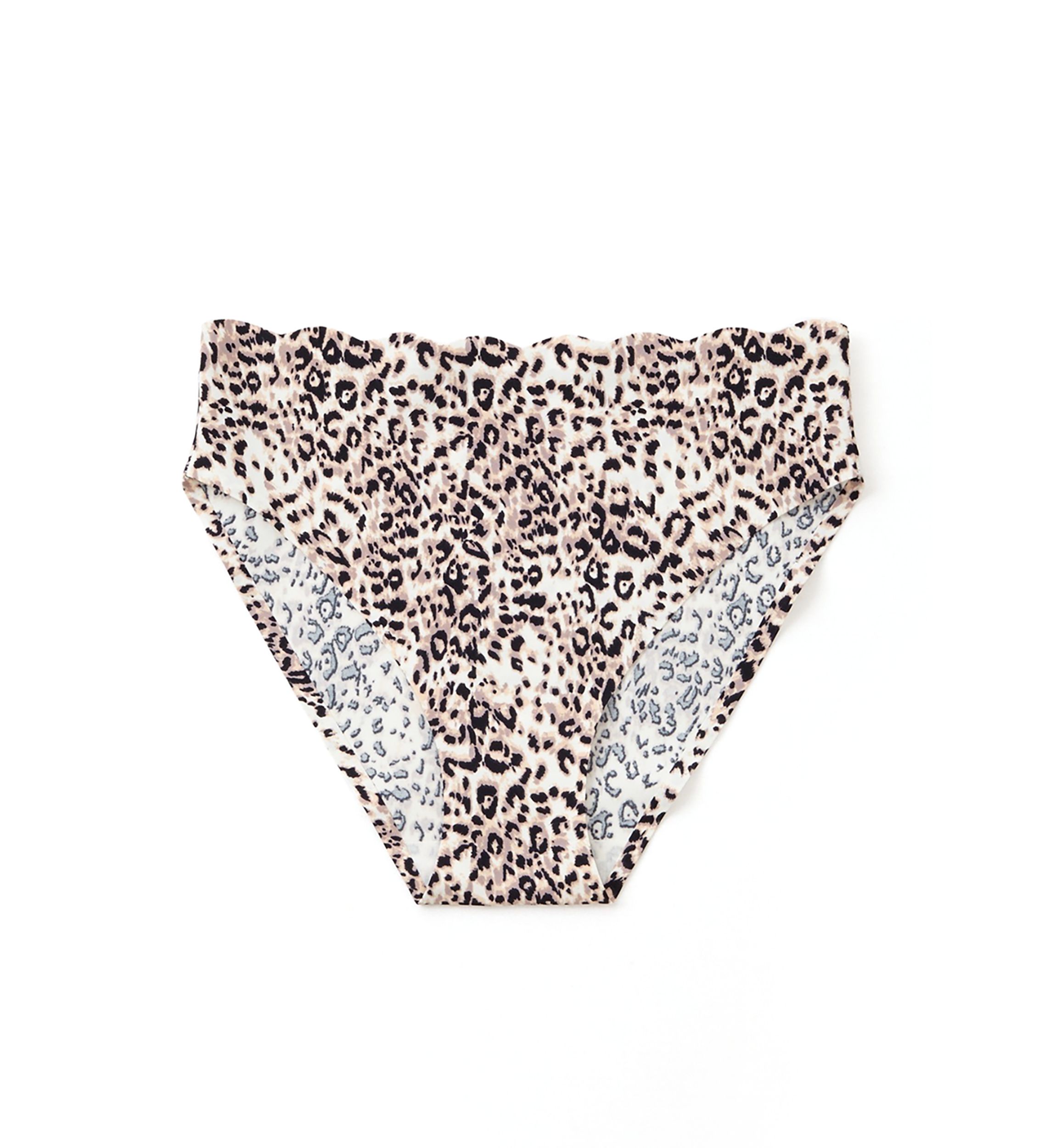 Scalloped Edge Printed High Cut Briefs