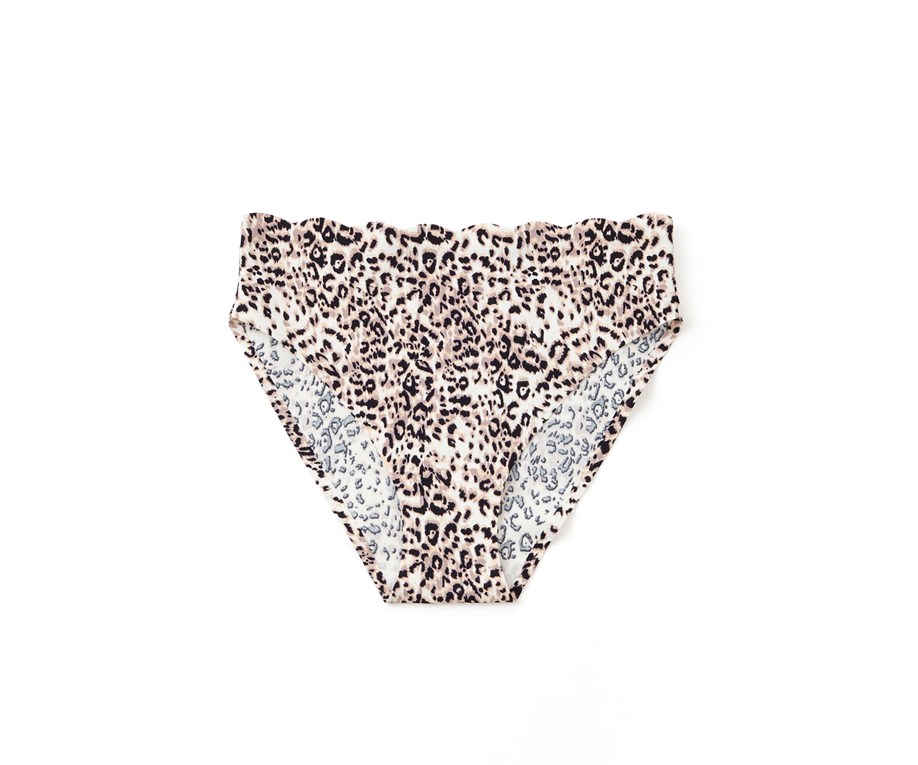 Scalloped Edge Printed High Cut Briefs