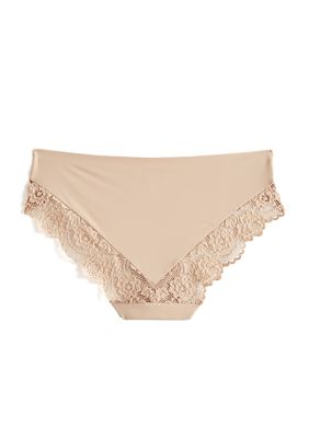 Microfiber and Lace Hiphugger Panty - Flamingo pink