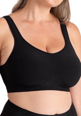 Shapermint Essentials Women's Plus Size Everyday Comfort Wireless Adjustable Shaping Bra, Black, 1X