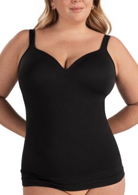 Shapermint Essentials Women's Sweetheart Smoothing Camisole with Built in Bra, Black, 2X