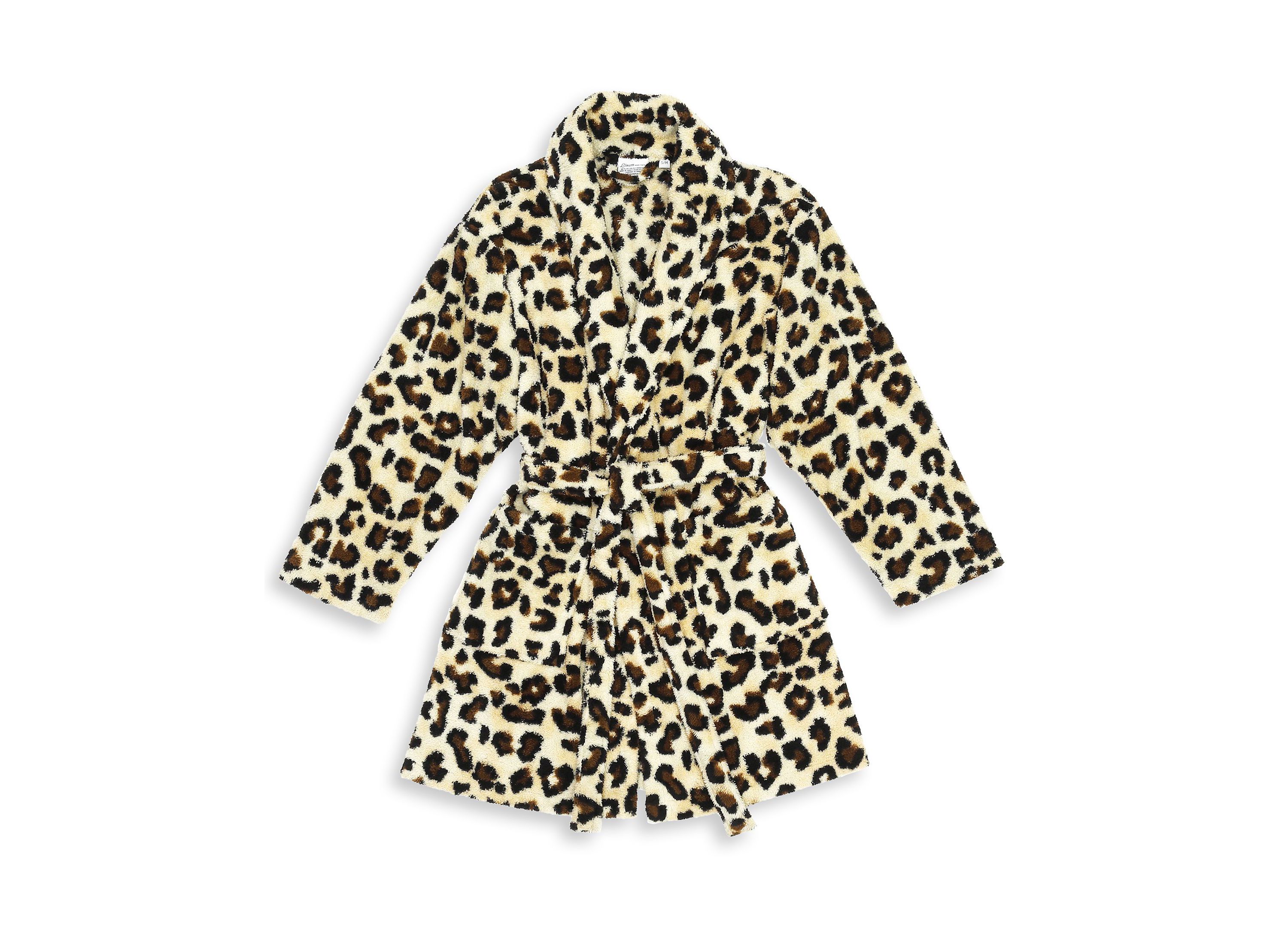 Plush Leopard Print Bathrobe