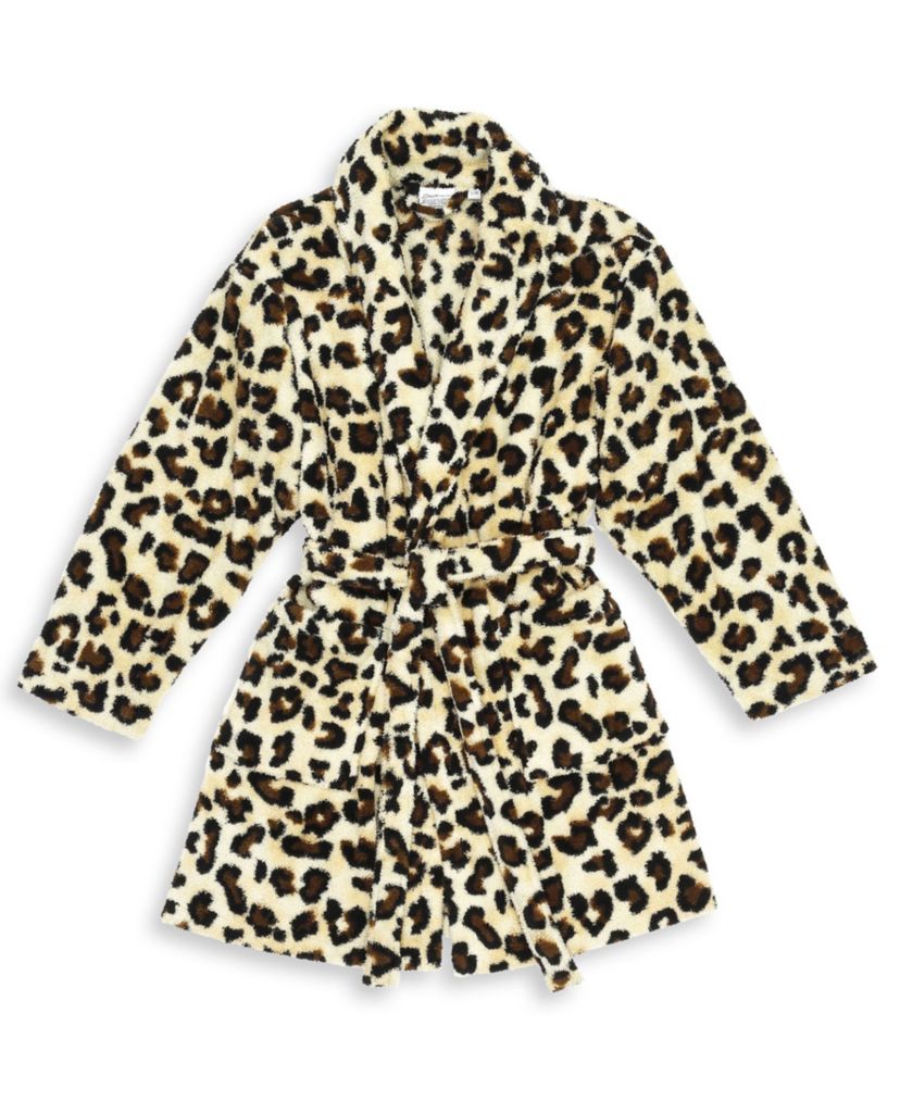 Plush Leopard Print Bathrobe