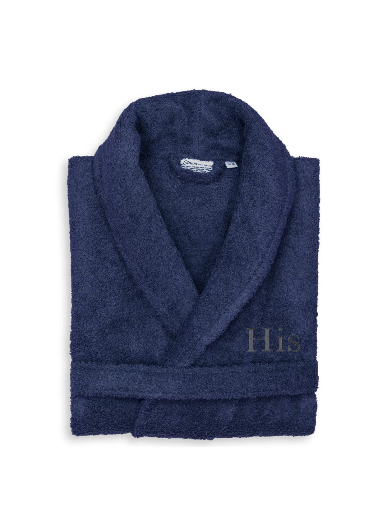 Terry Bathrobe Embroidered with His Design in Bookman Font