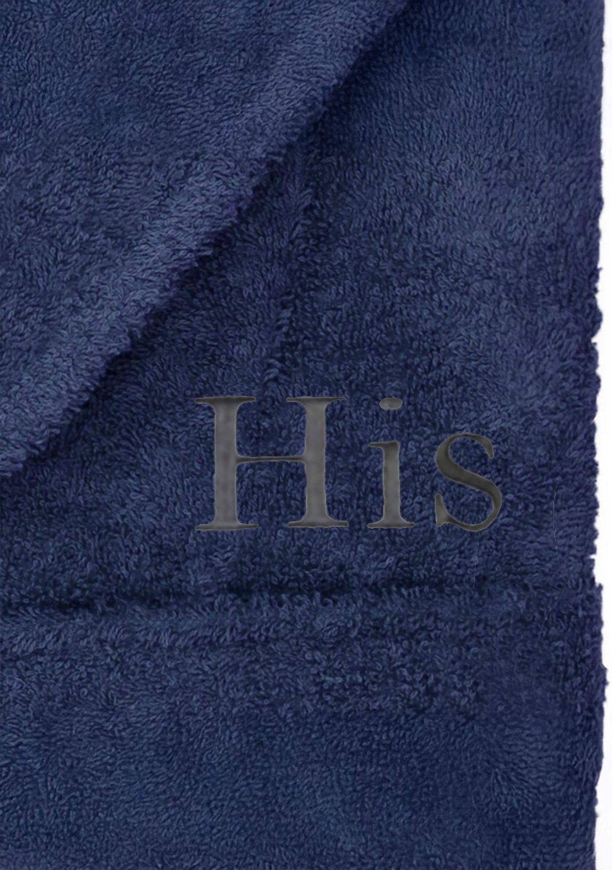 Terry Bathrobe Embroidered with His Design in Bookman Font