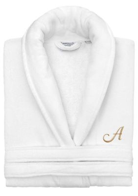 Linum Home Textiles Personalized Unisex Anovia Velour Bathrobe, S/M